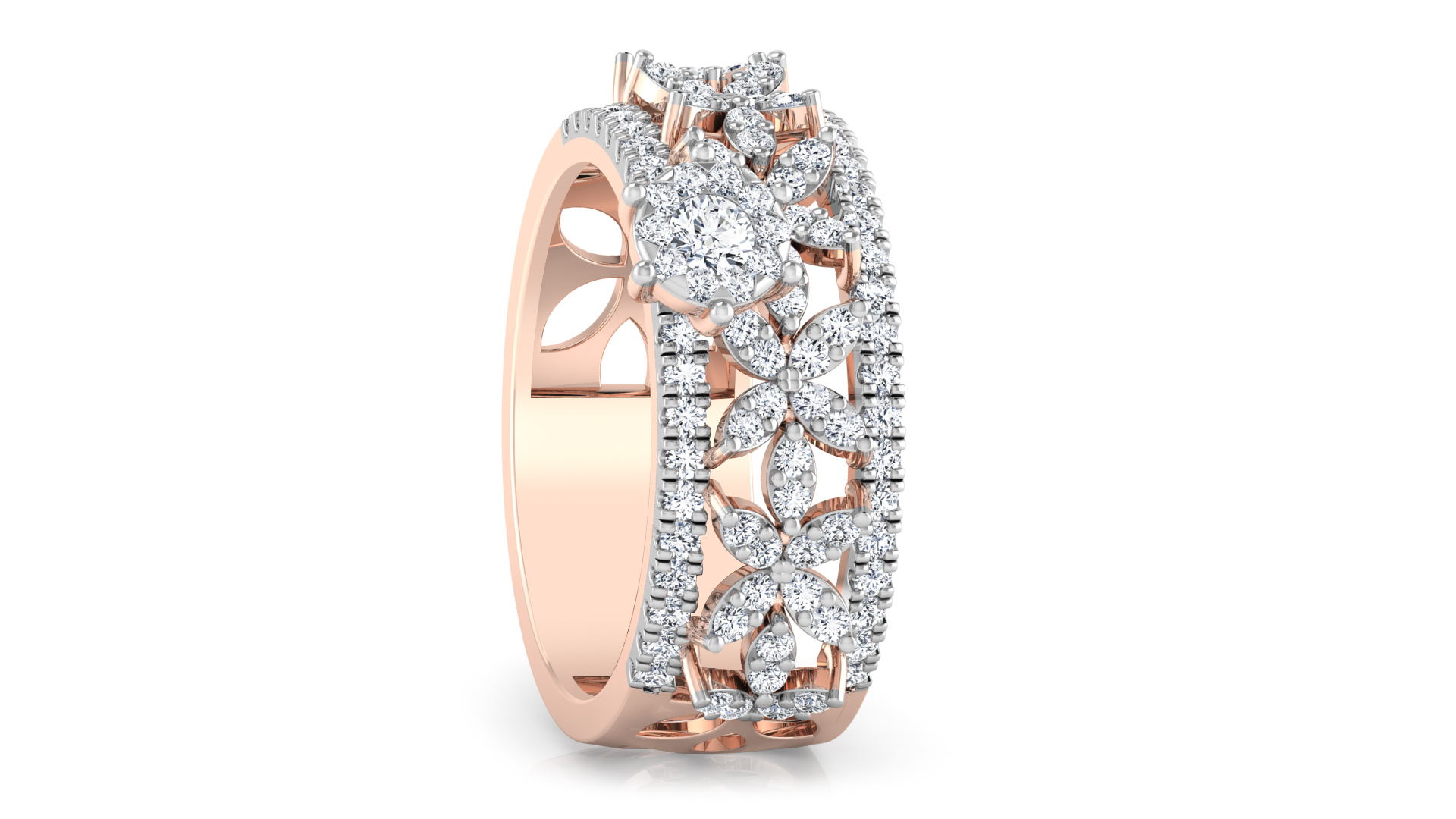 Designer Stylish 18 K Gold Diamond Ring for Women and Girls