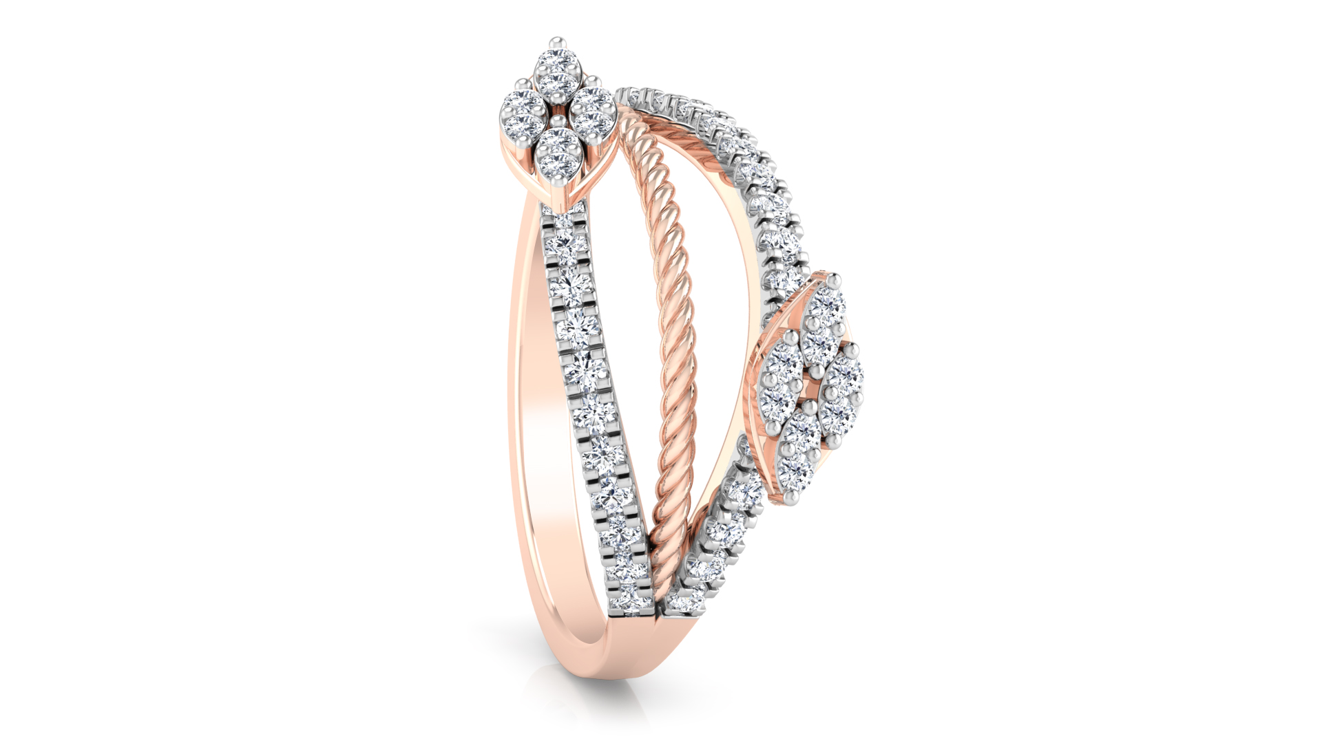 Designer Stylish 18 K Gold Diamond Ring for Women and Girls