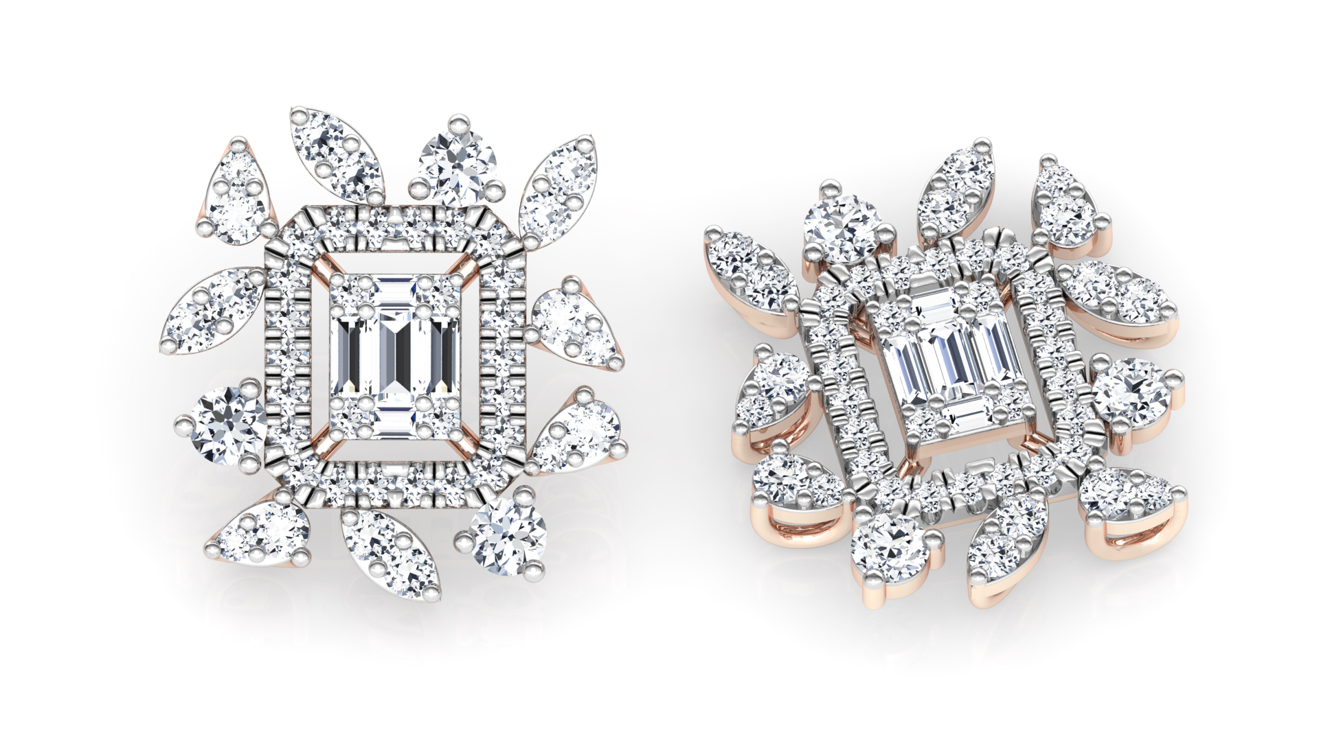 Designer Trendy Gold Diamond Earring