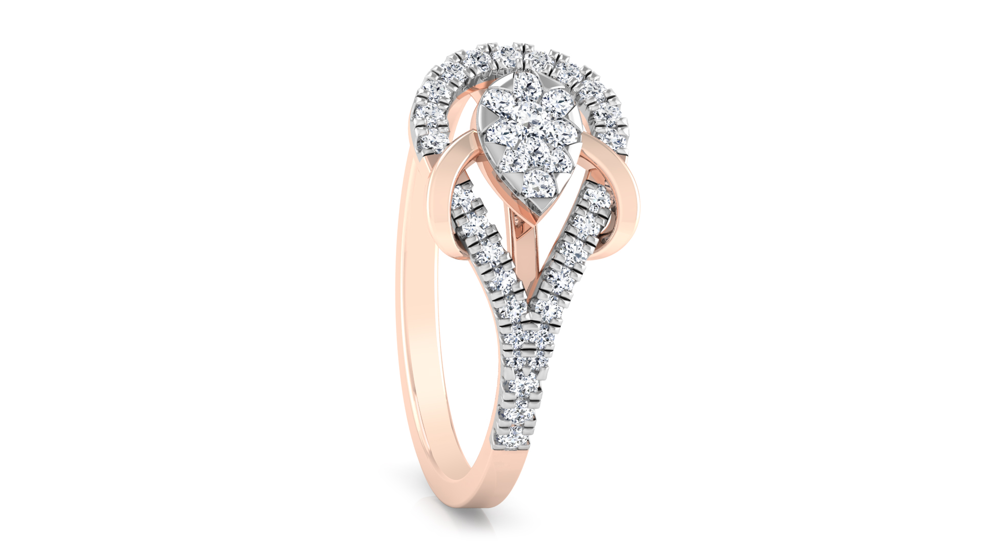 Designer Stylish 18 K Gold Diamond Ring for Women and Girls