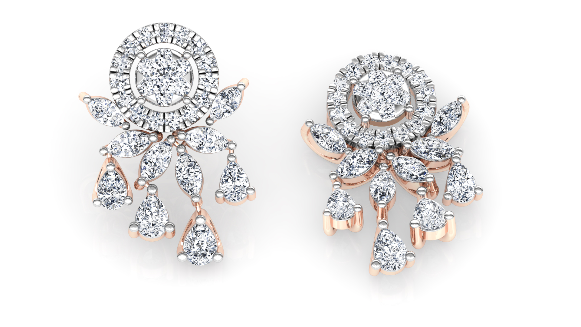 Designer Trendy Gold Diamond Earring