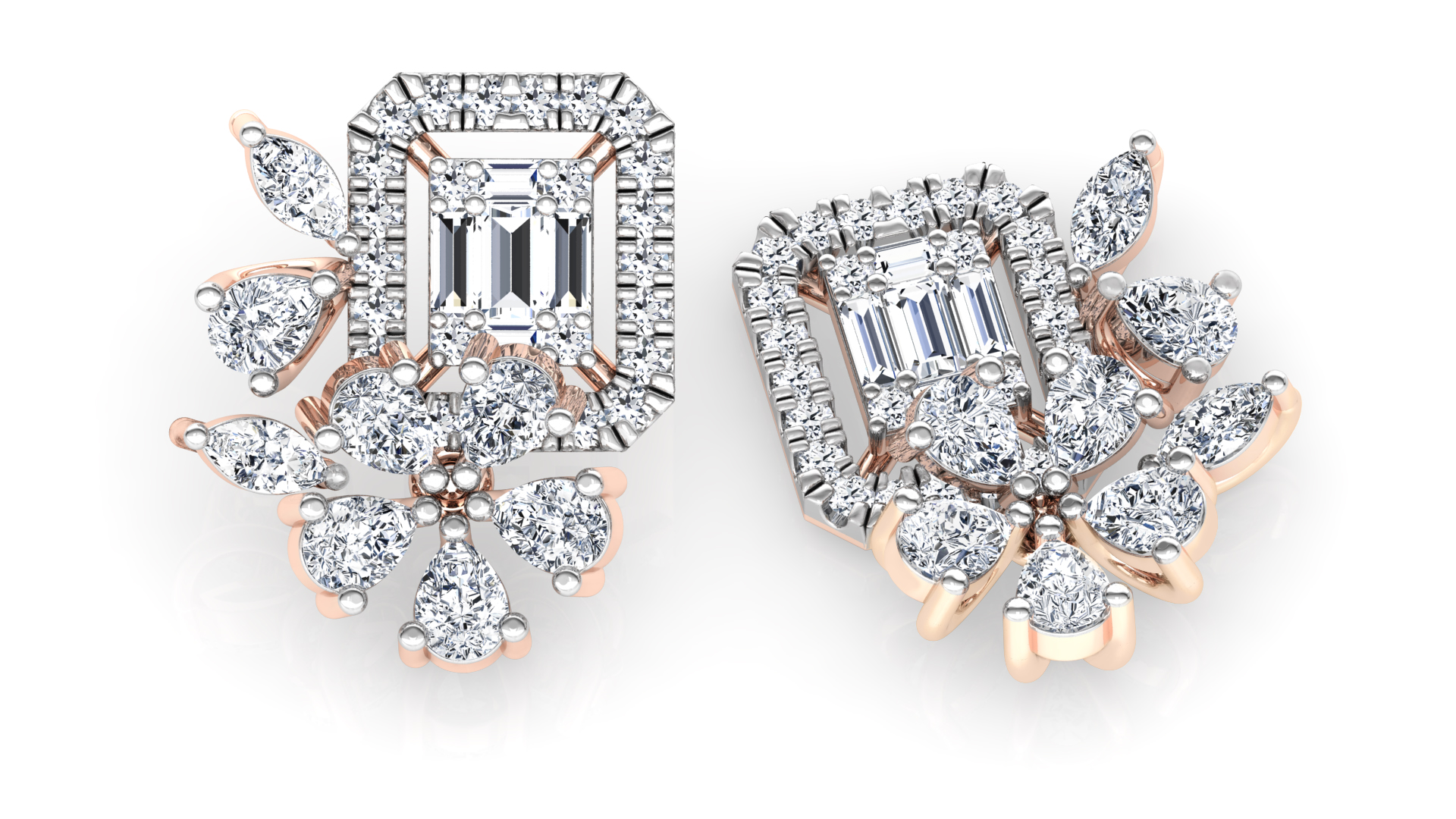 Designer Trendy Gold Diamond Earring