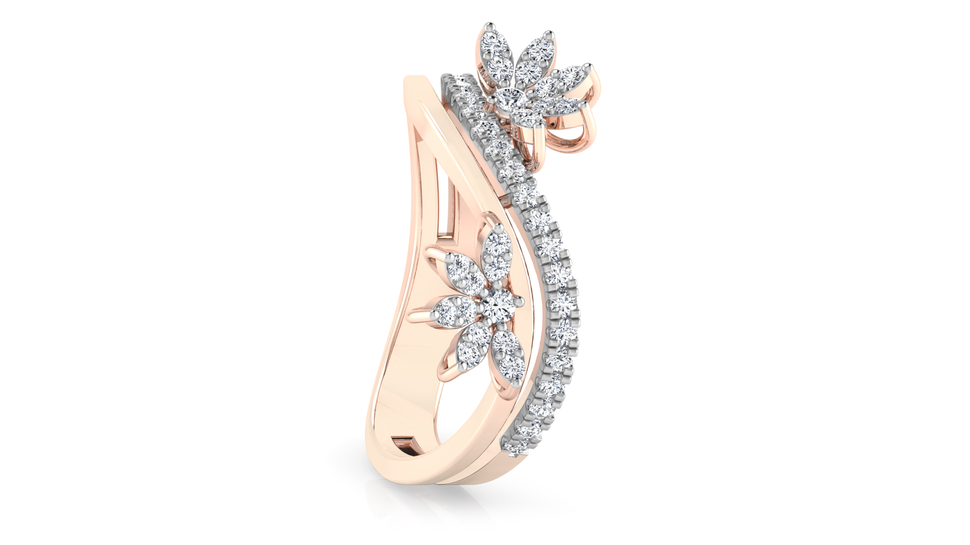 Designer Stylish 18 K Gold Diamond Ring for Women and Girls