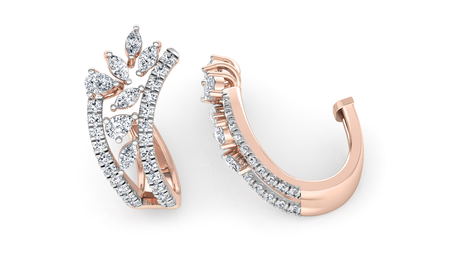 Designer Trendy Gold Diamond Earring