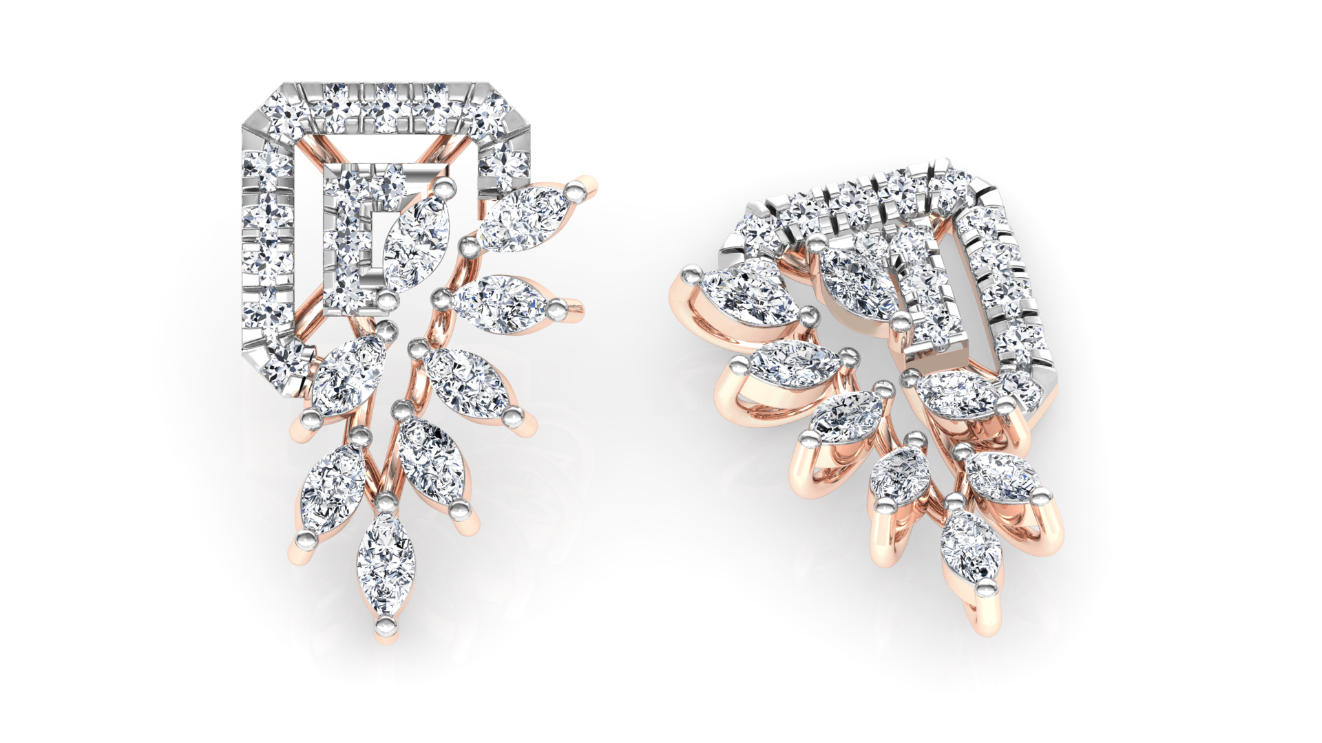 Designer Trendy Gold Diamond Earring