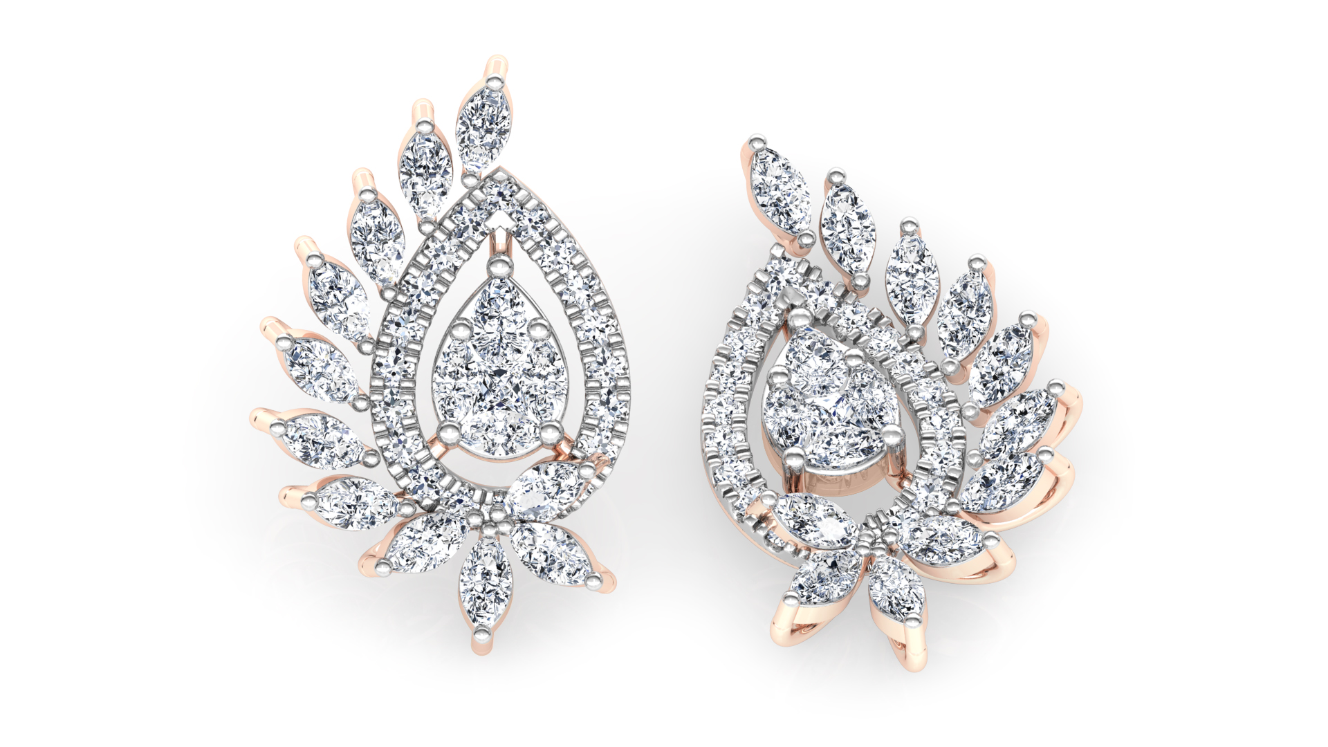 Designer Gold Trendy Diamond Earring