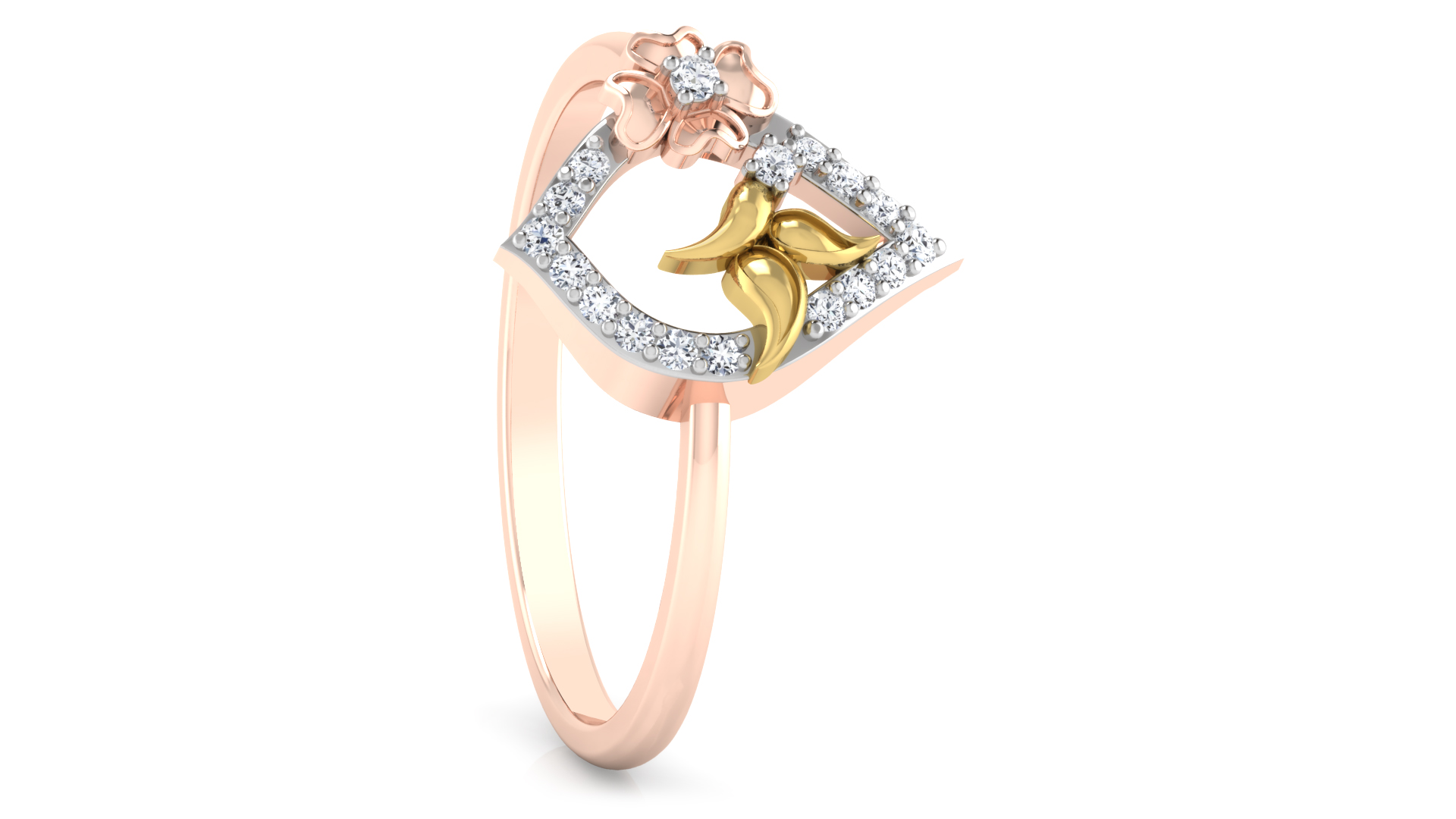 Designer Stylish 18 K Gold Diamond Ring for Women and Girls