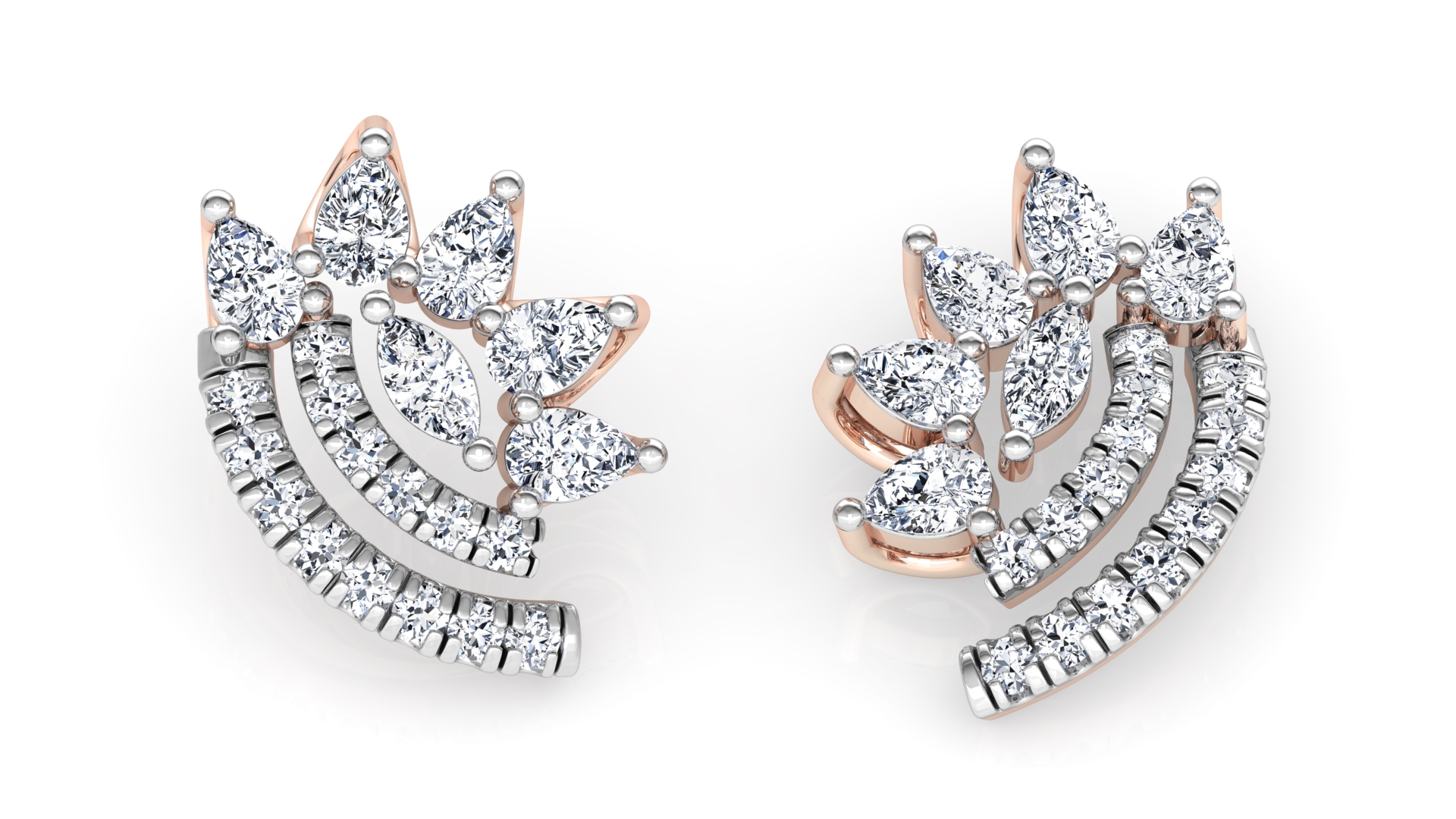 Designer Trendy Gold Diamond Earring