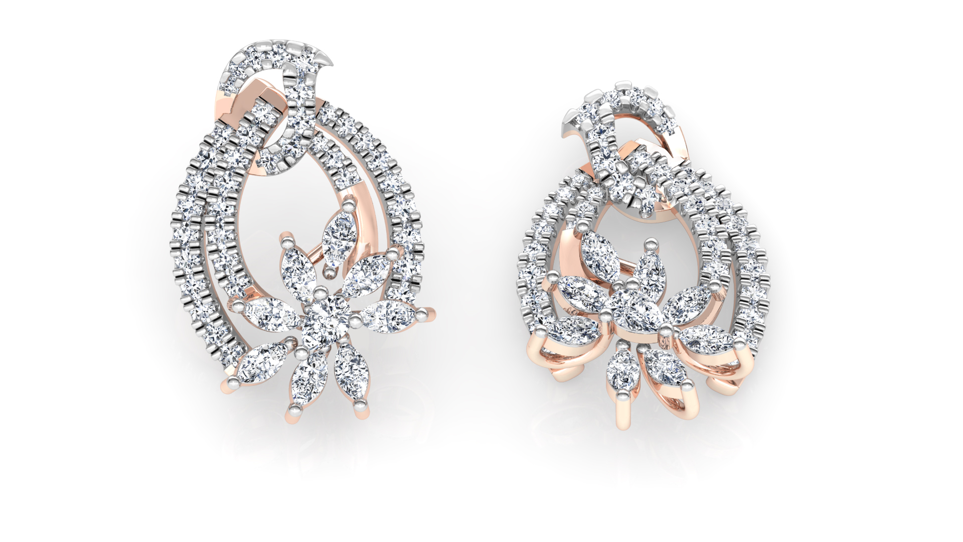 Designer Trendy Gold Diamond Earring