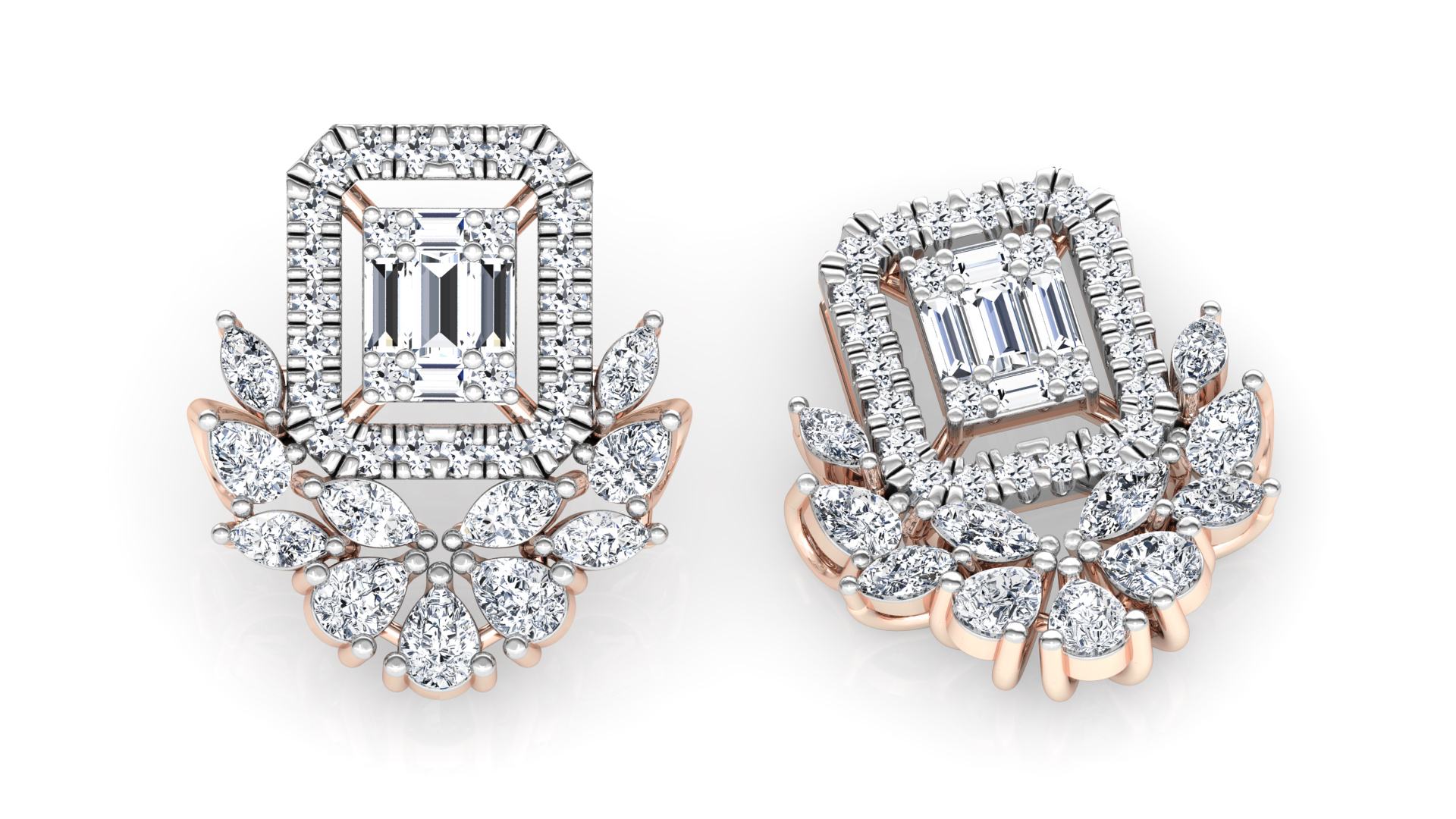 Designer Trendy Gold Diamond Earring