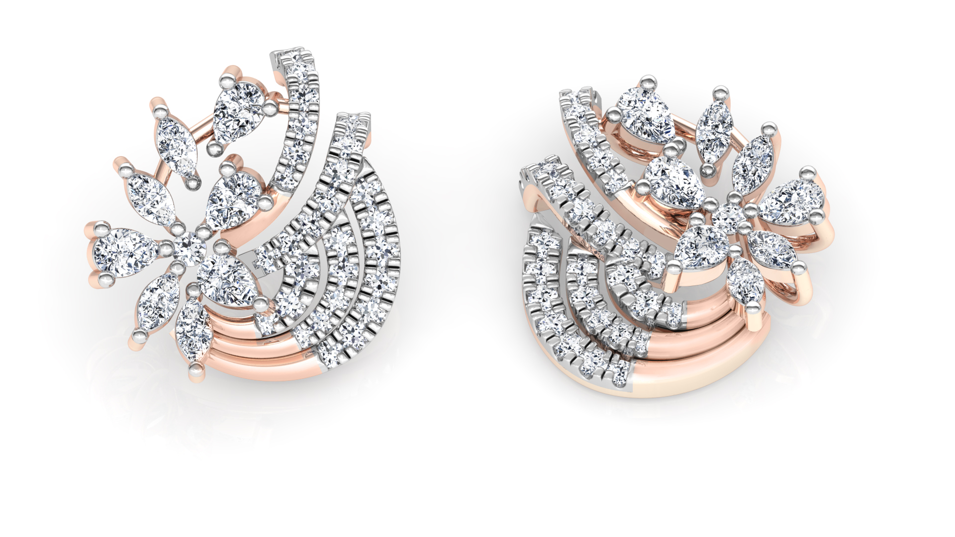 Designer Trendy Gold Diamond Earring