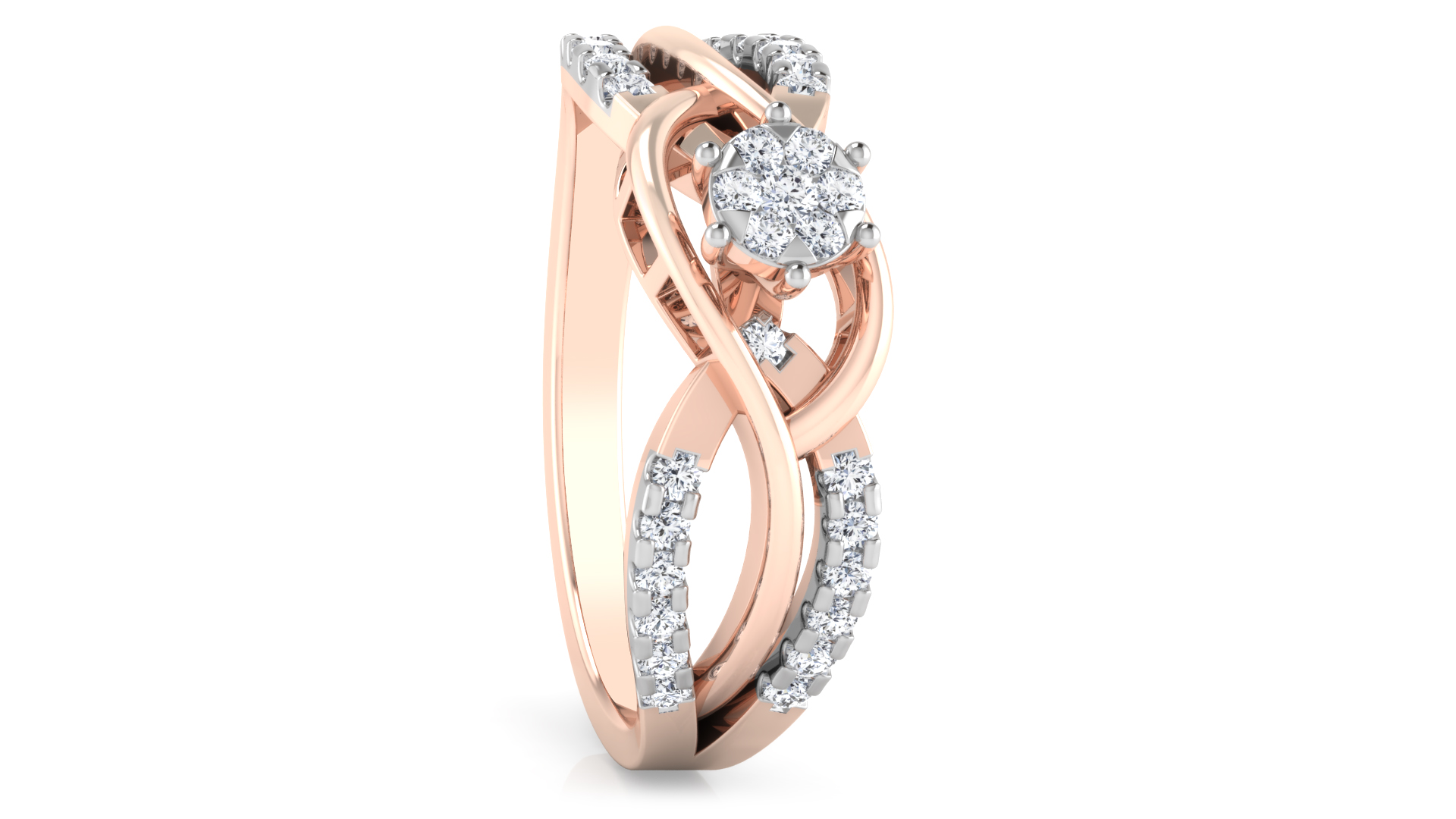 Designer Stylish 18 K Gold Diamond Ring for Women and Girls