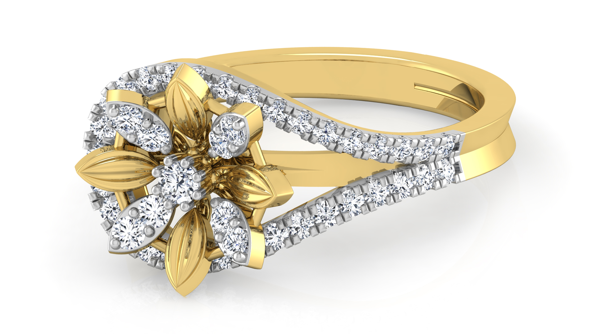 Designer Stylish 18 K Gold Diamond Ring for Women and Girls