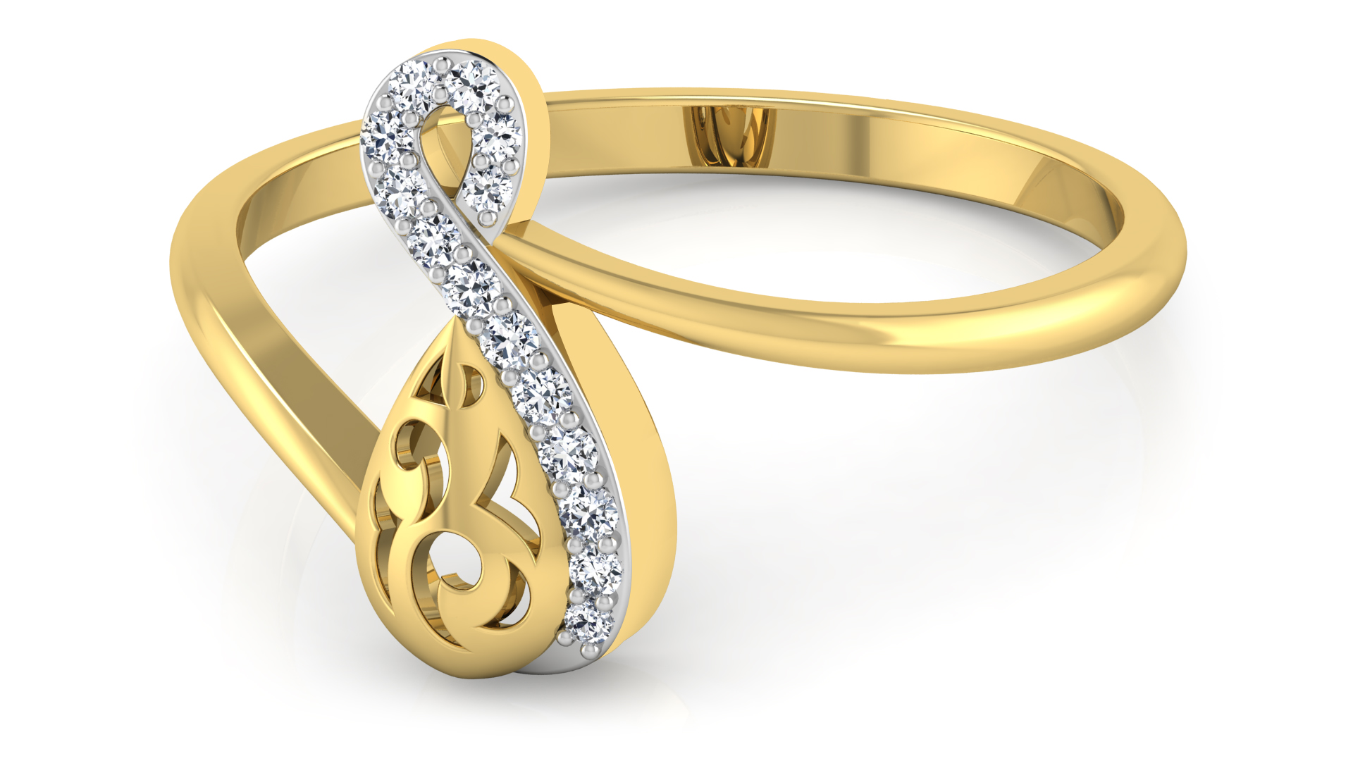 Designer Stylish 18 K Gold Diamond Ring for Women and Girls