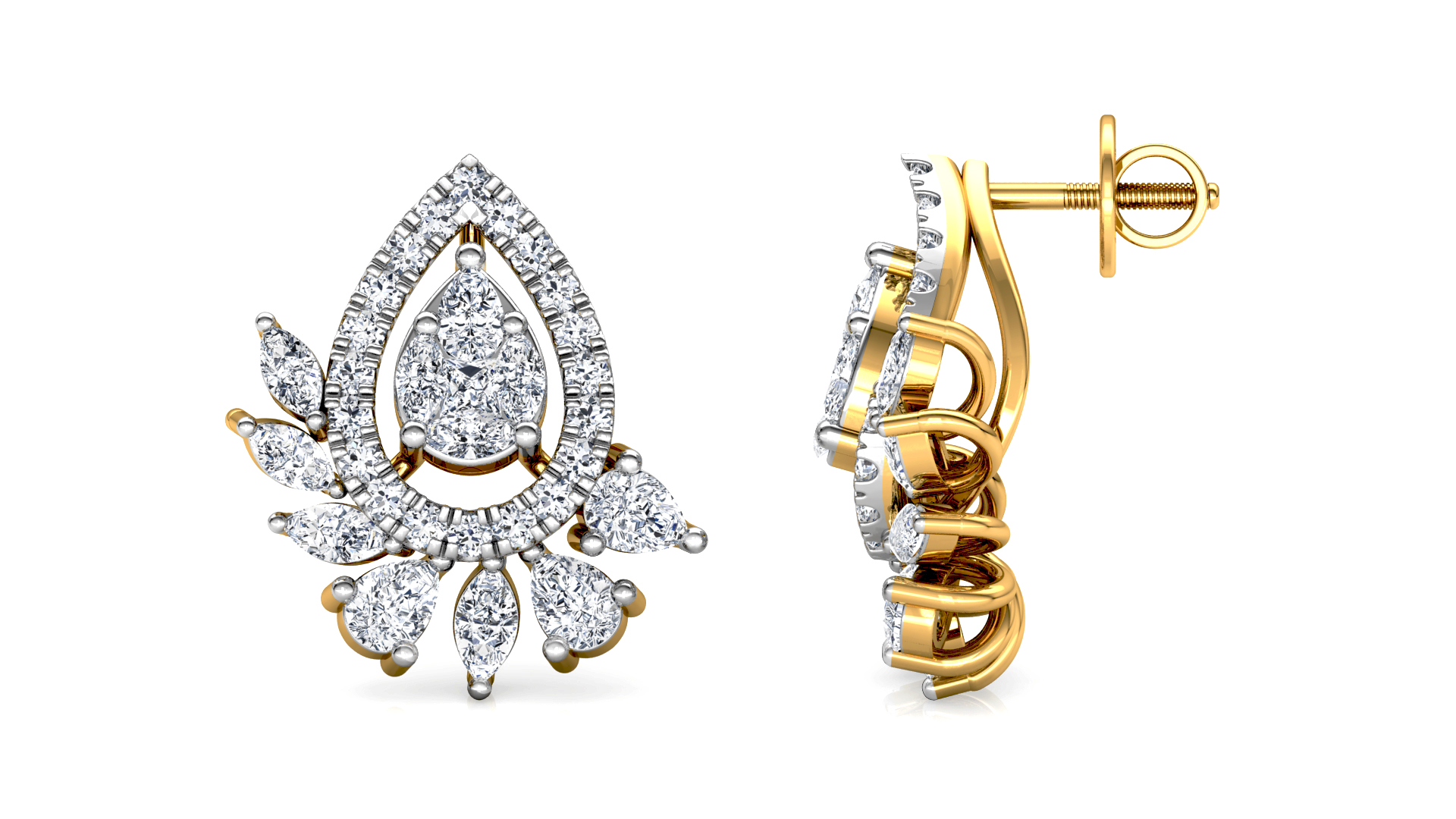 Designer Gold Trendy Diamond Earring