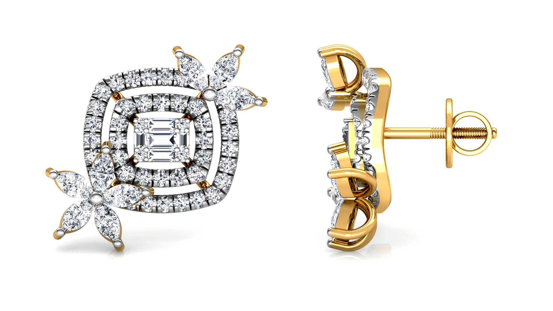 Designer Trendy Gold Diamond Earring