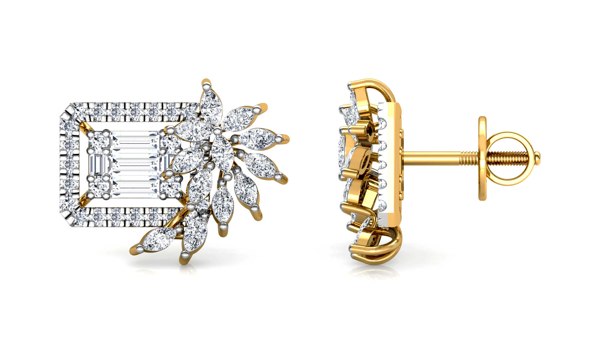 Designer Trendy Gold Diamond Earring