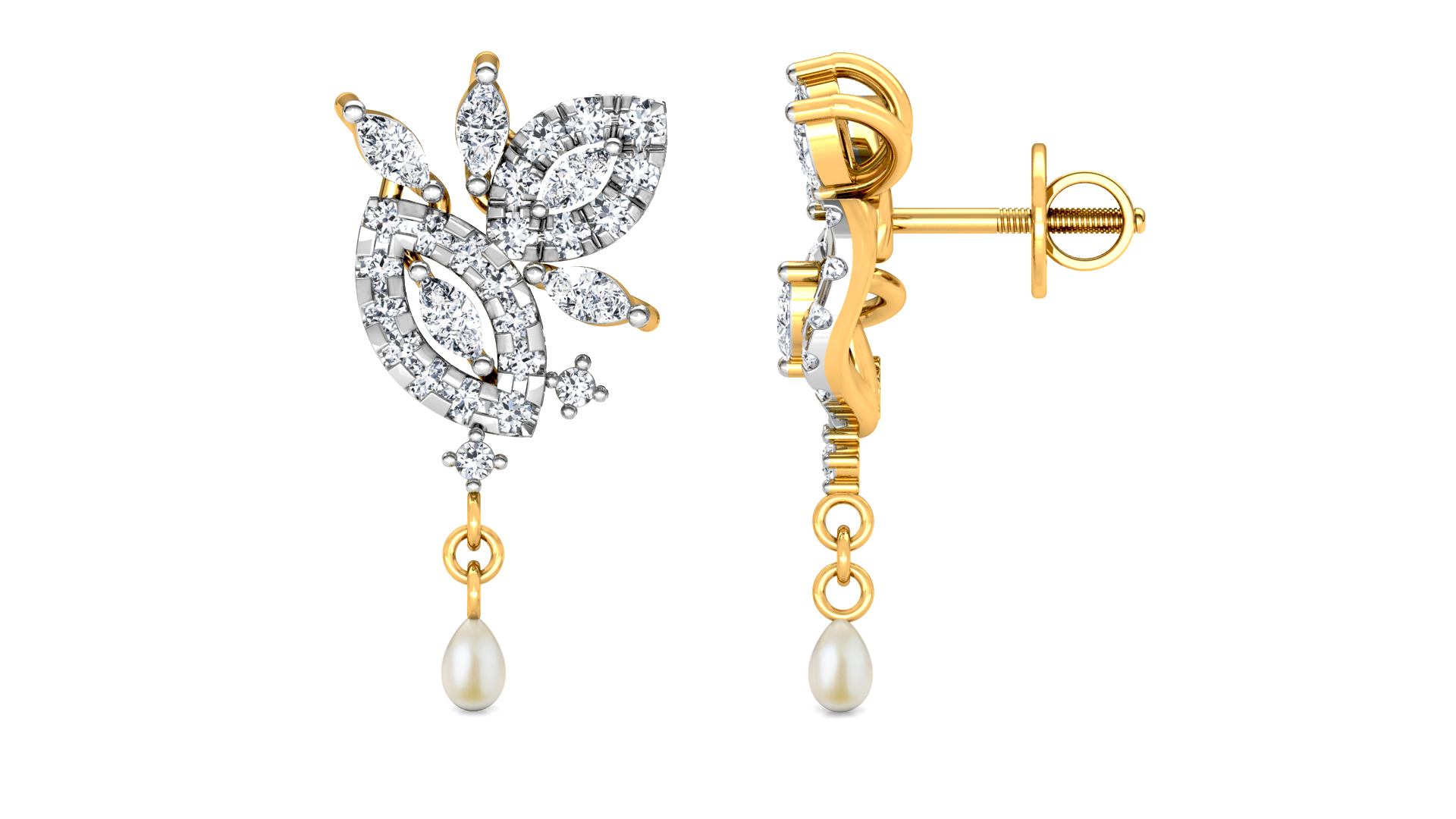 Designer Trendy Gold Diamond Earring