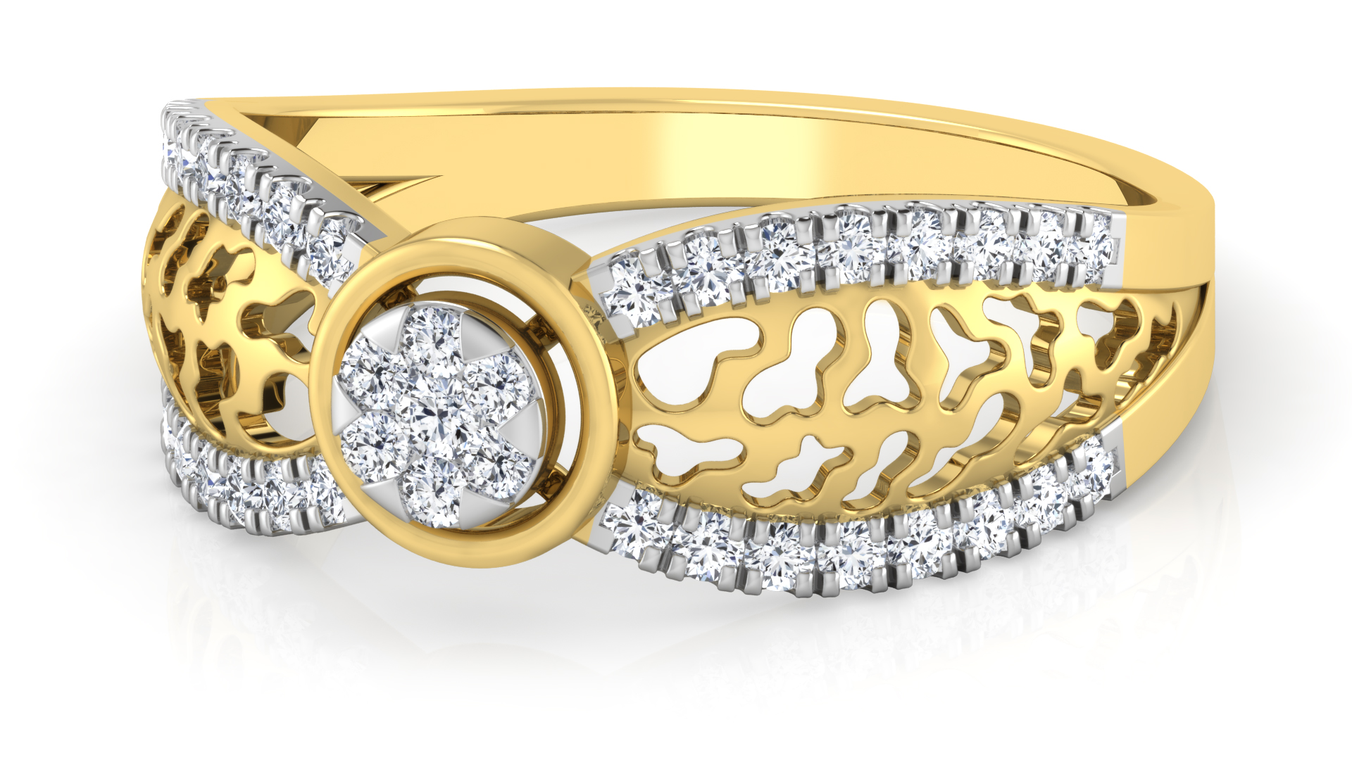 Designer Stylish 18 K Gold Diamond Ring for Women and Girls