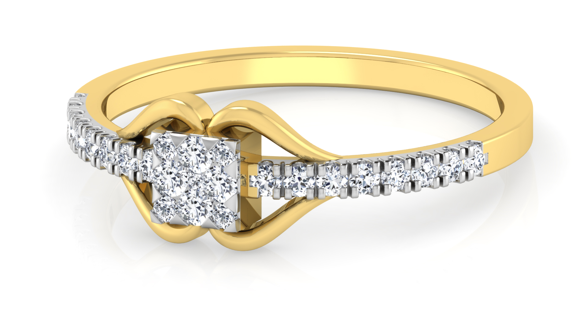 Designer Stylish 18 K Gold Diamond Ring for Women and Girls