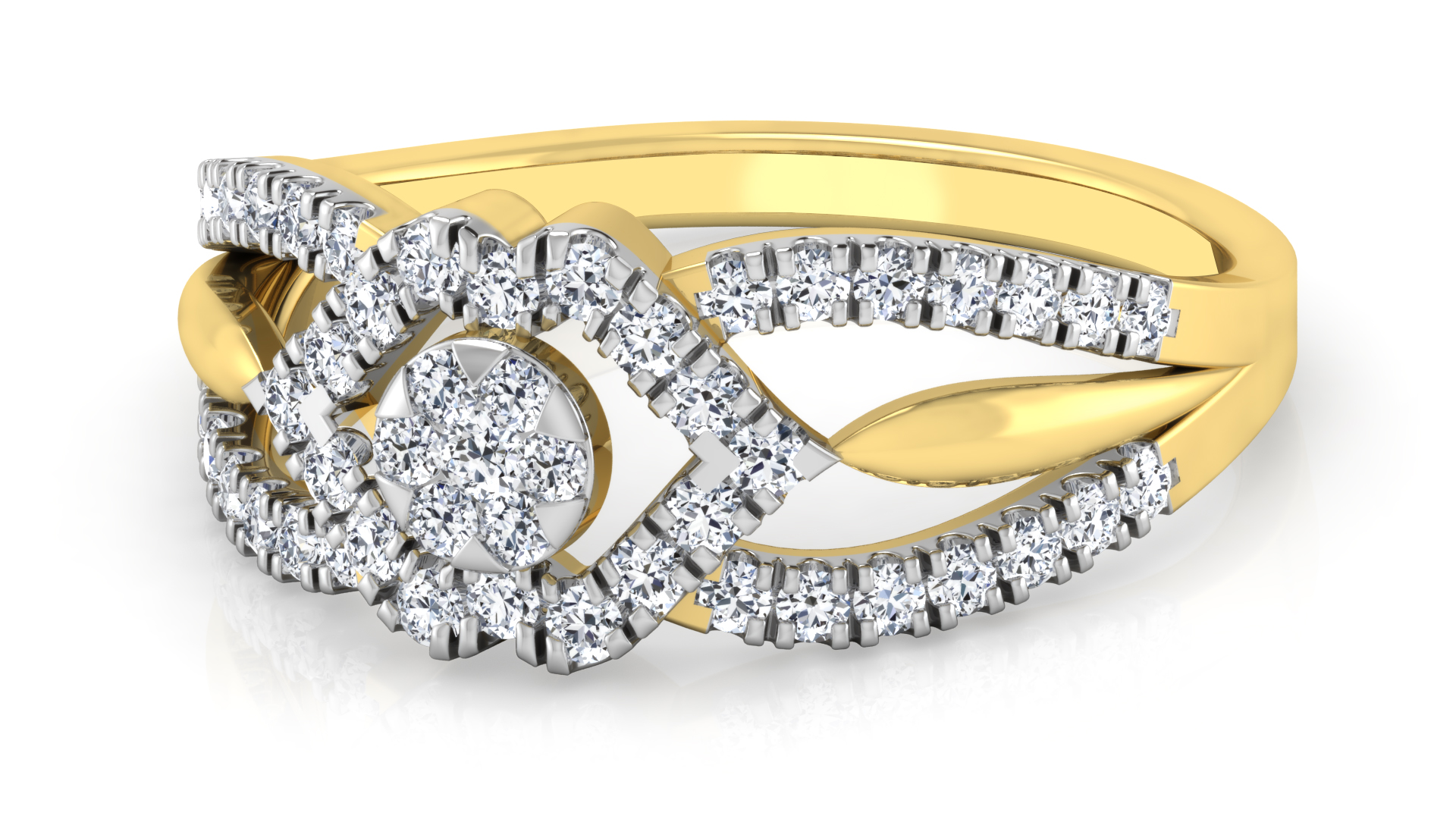 Designer Stylish 18 K Gold Diamond Ring for Women and Girls