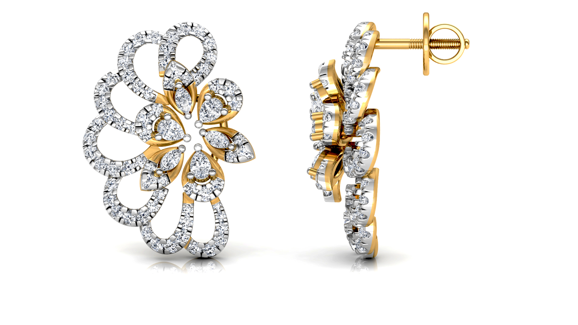 Designer Trendy Gold Diamond Earring