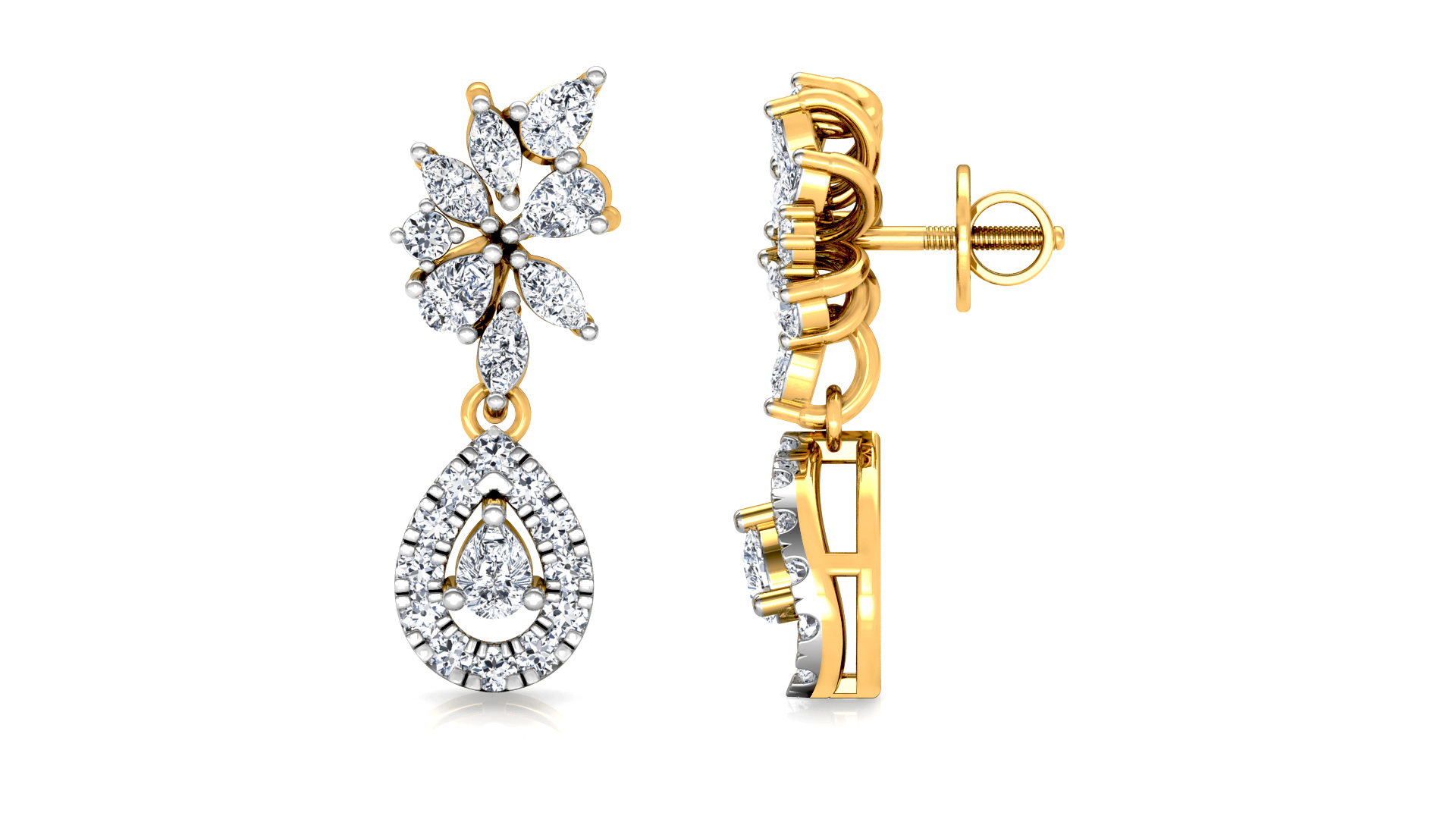 Designer Gold Trendy Jhumka Style Diamond Earring