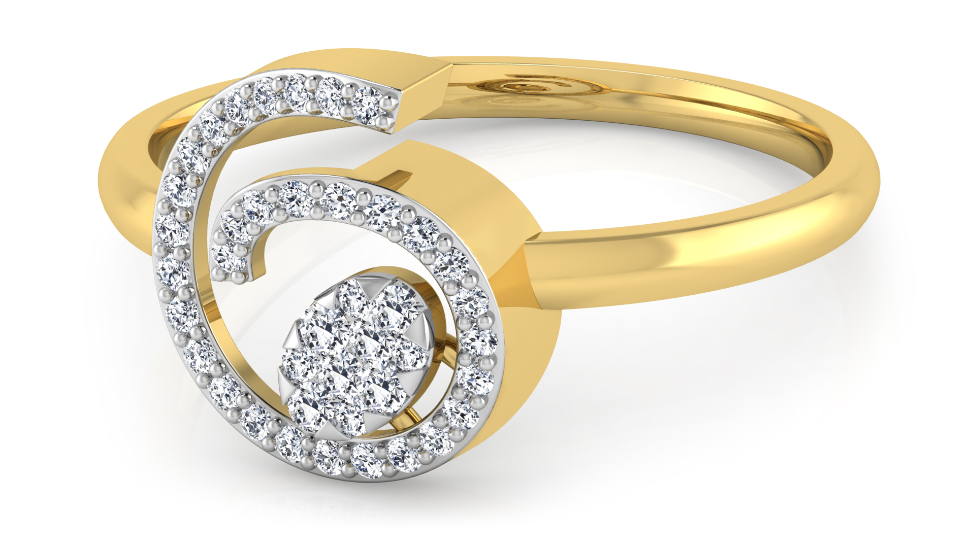 Designer Stylish 18 K Gold Diamond Ring for Women and Girls