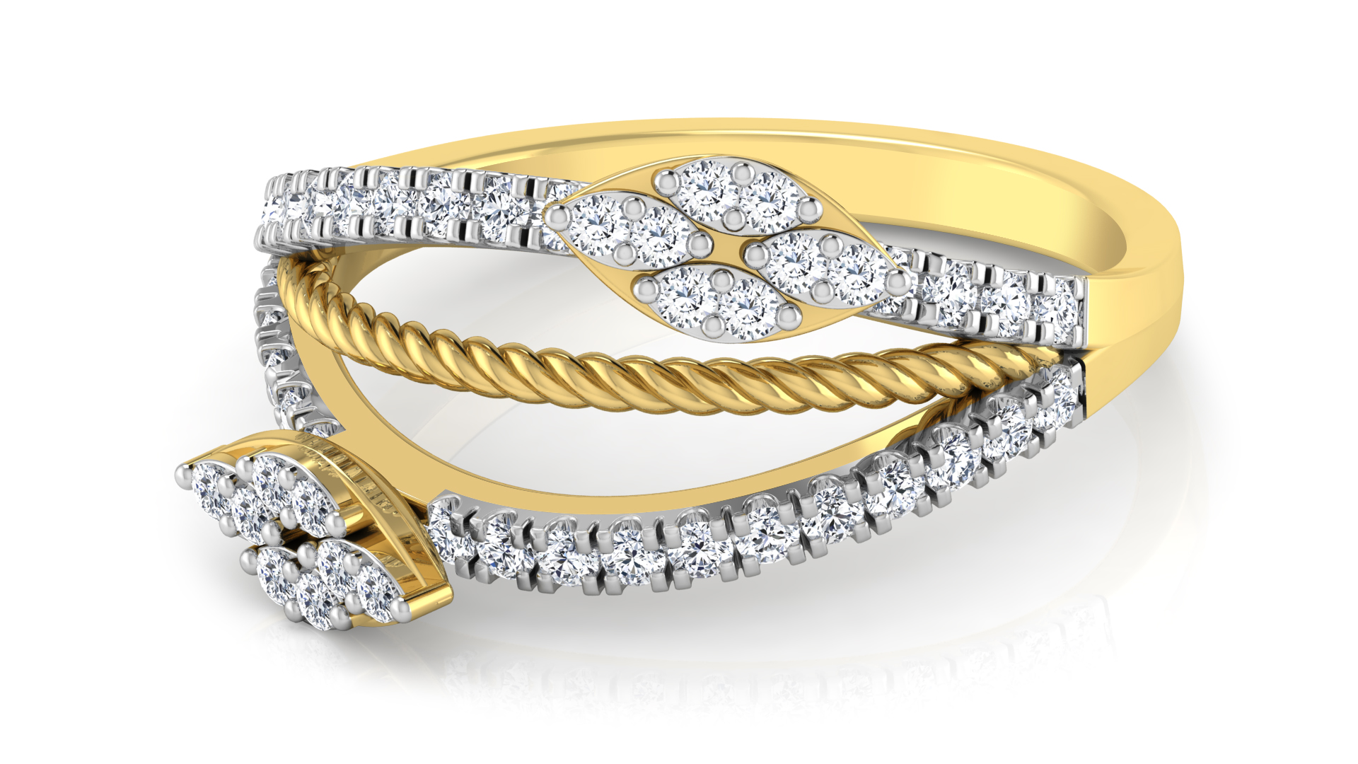 Designer Stylish 18 K Gold Diamond Ring for Women and Girls