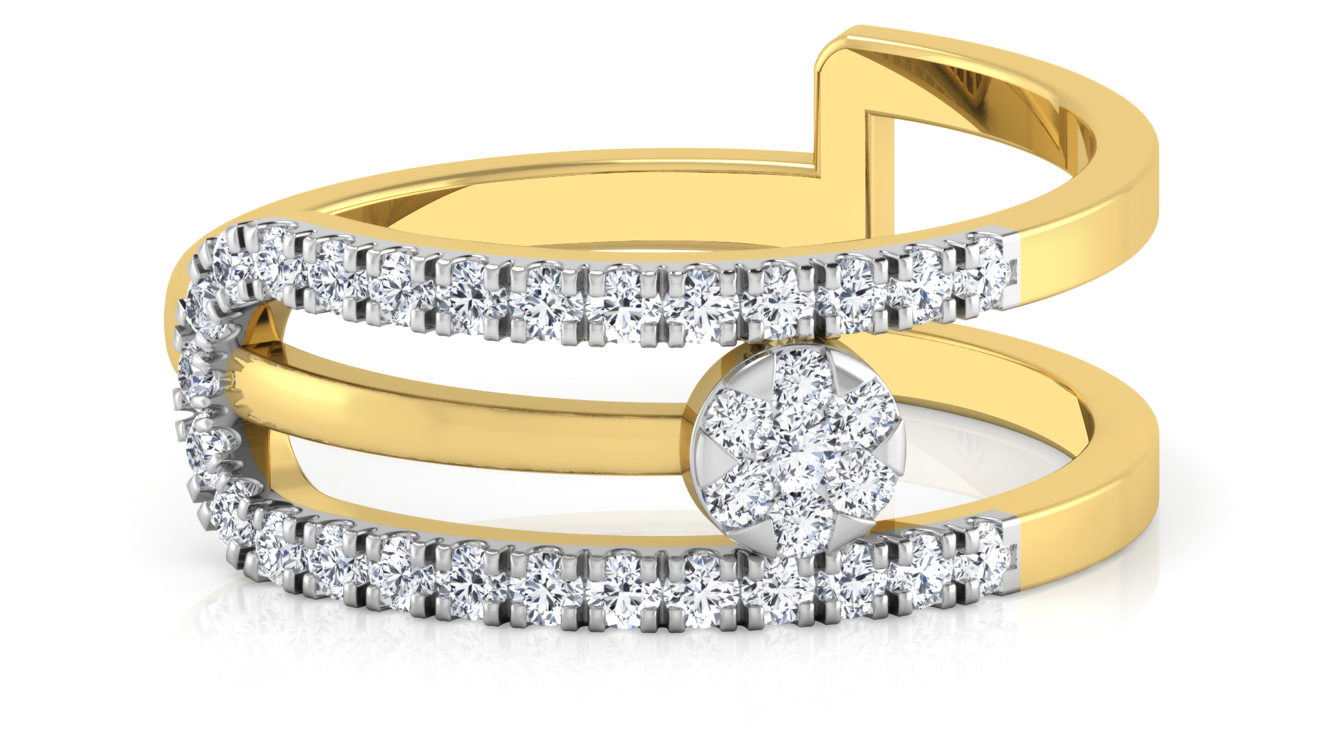 Designer Stylish 18 K Gold Diamond Ring for Women and Girls