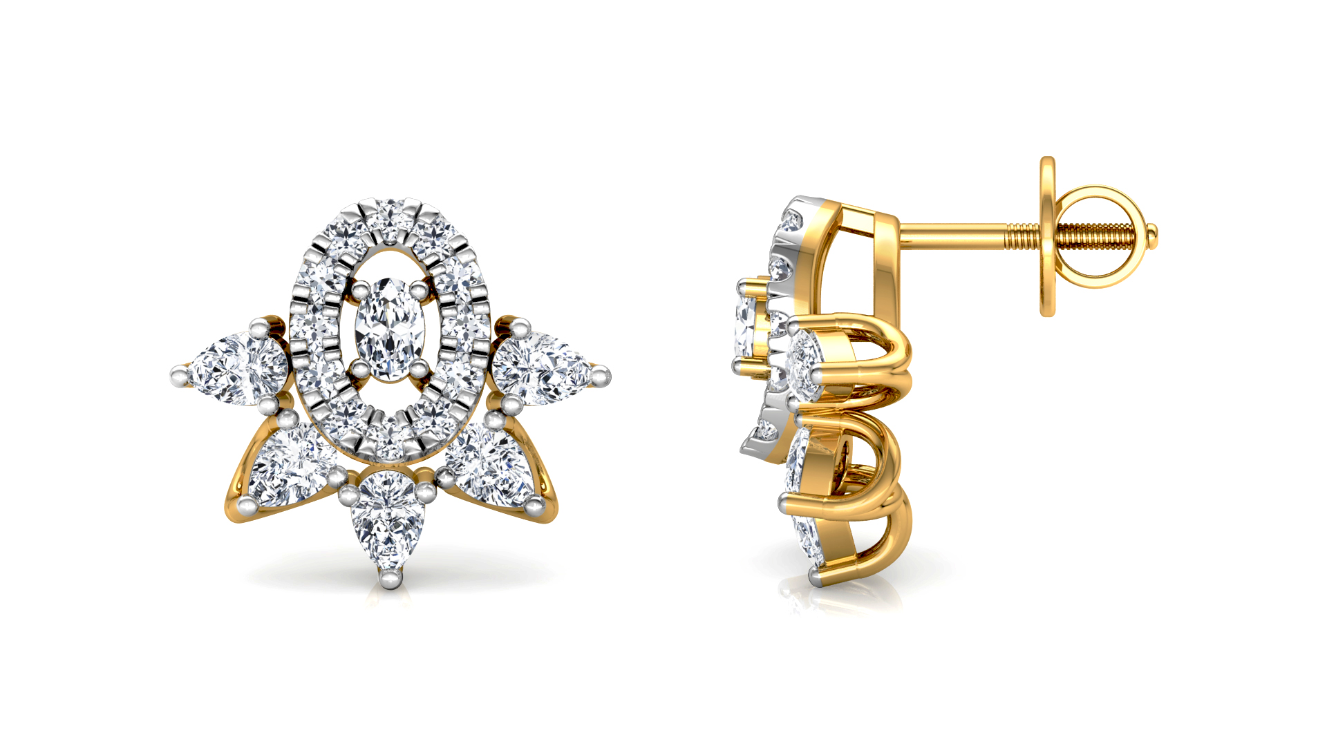 Designer Gold Stylish Diamond Earring