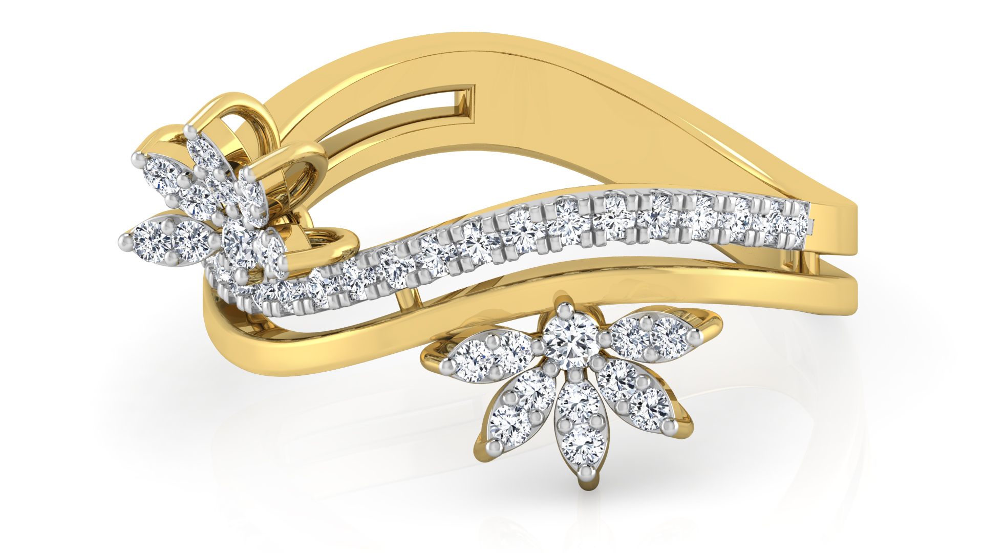 Designer Stylish 18 K Gold Diamond Ring for Women and Girls