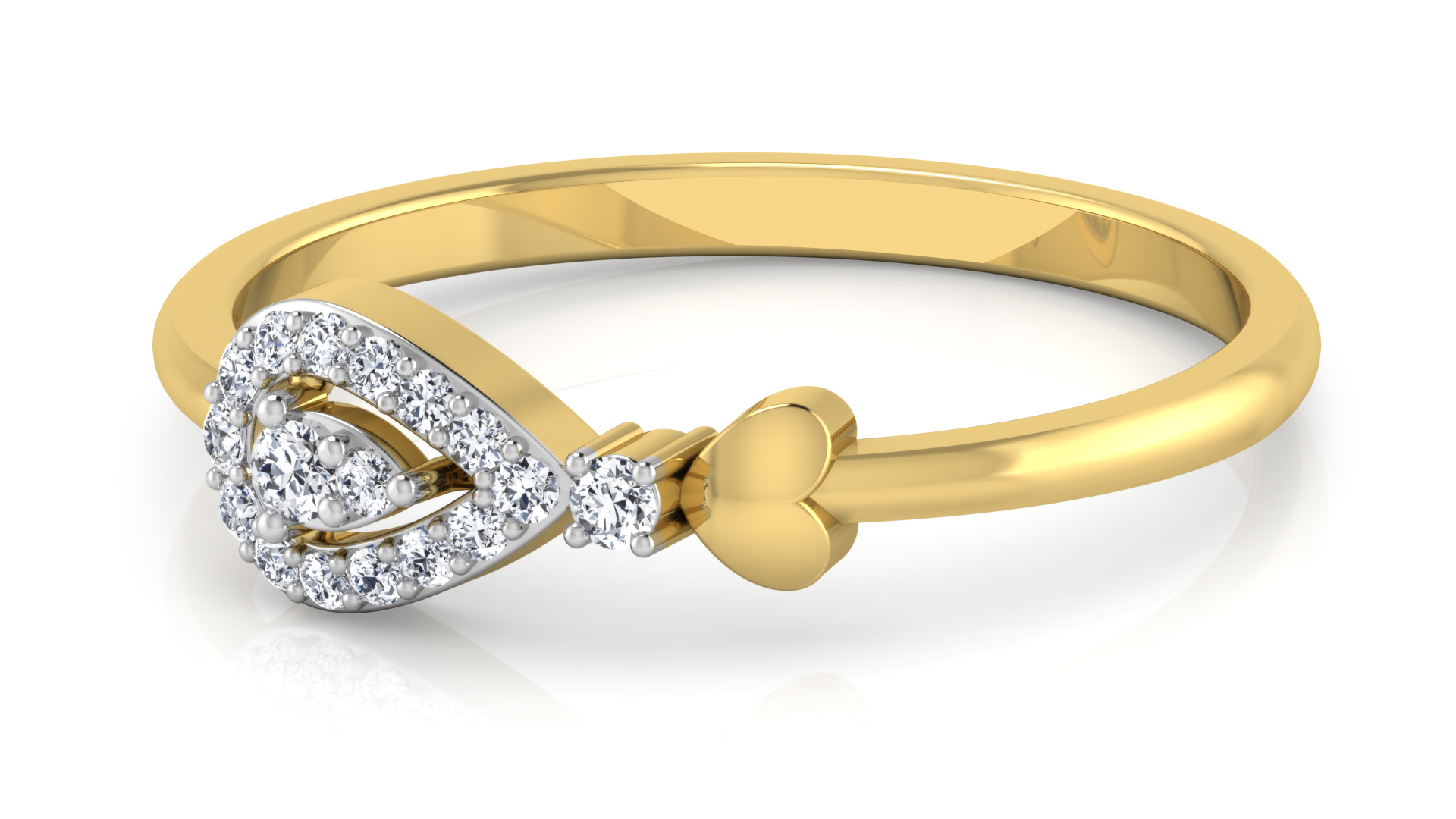 Designer Stylish 18 K Gold Diamond Ring for Women and Girls