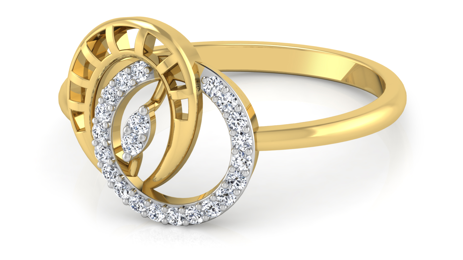 Designer Stylish 18 K Gold Diamond Ring for Women and Girls