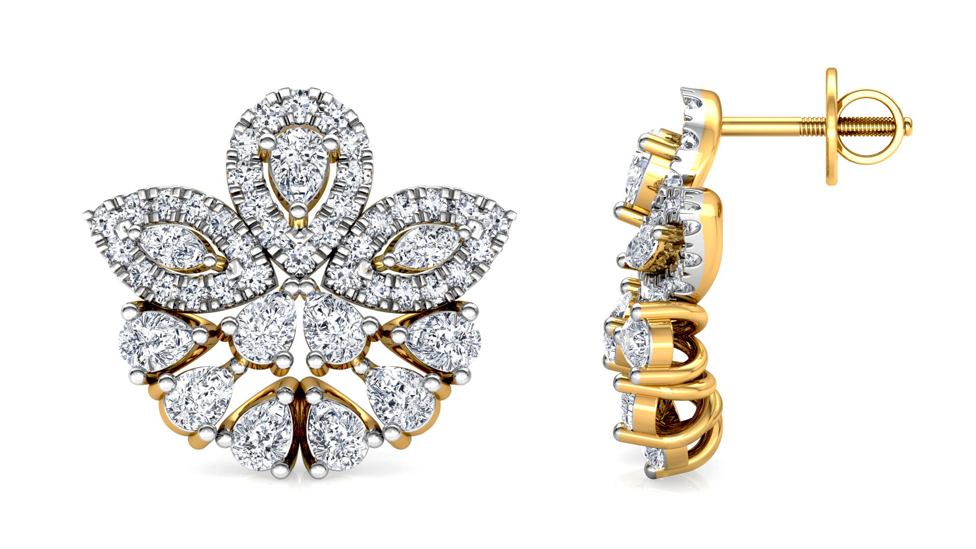 Designer Gold Trendy Diamond Earring