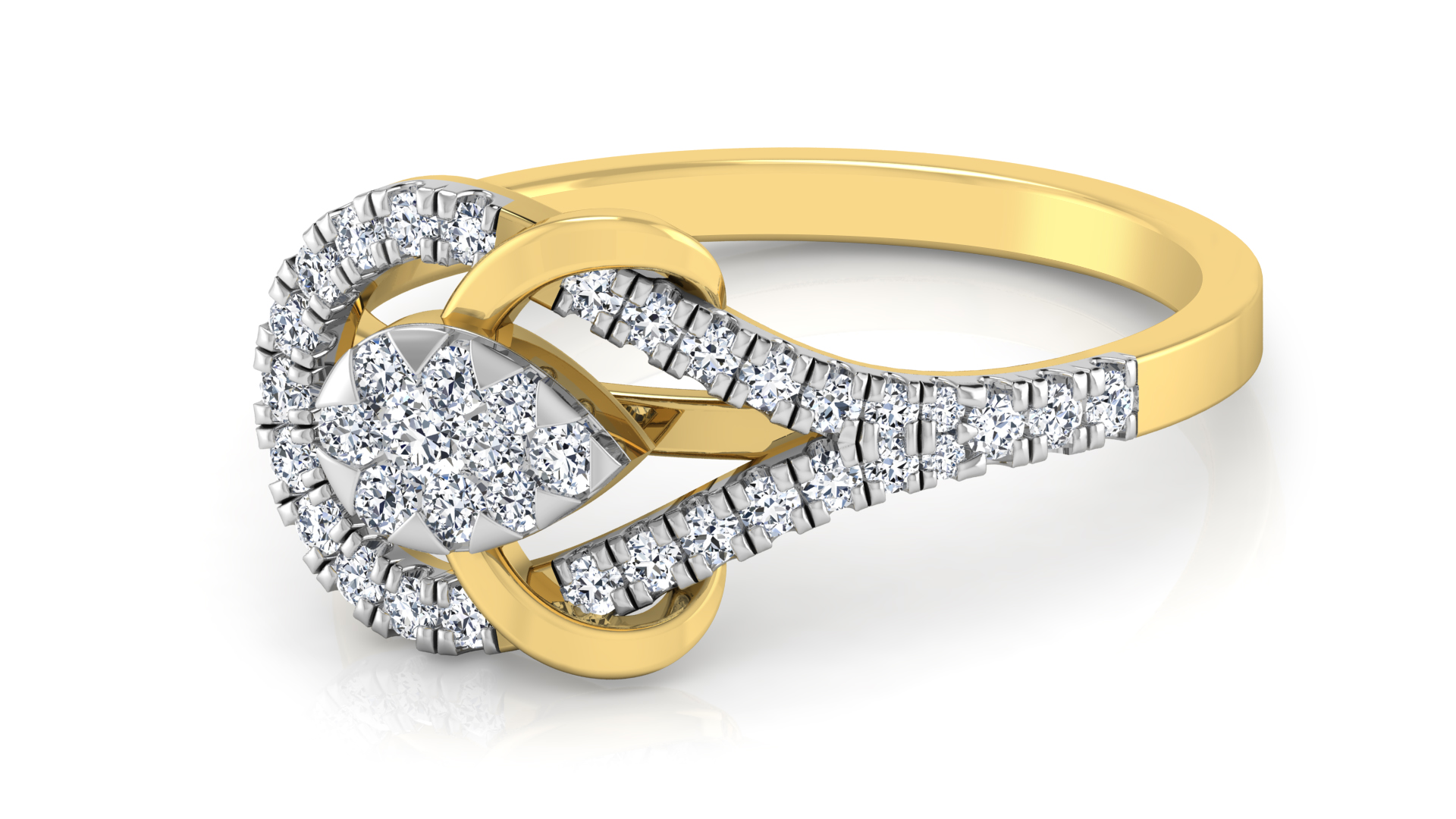 Designer Stylish 18 K Gold Diamond Ring for Women and Girls