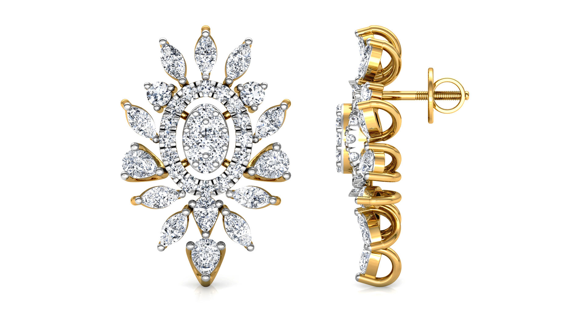 Designer Trendy Gold Diamond Earring