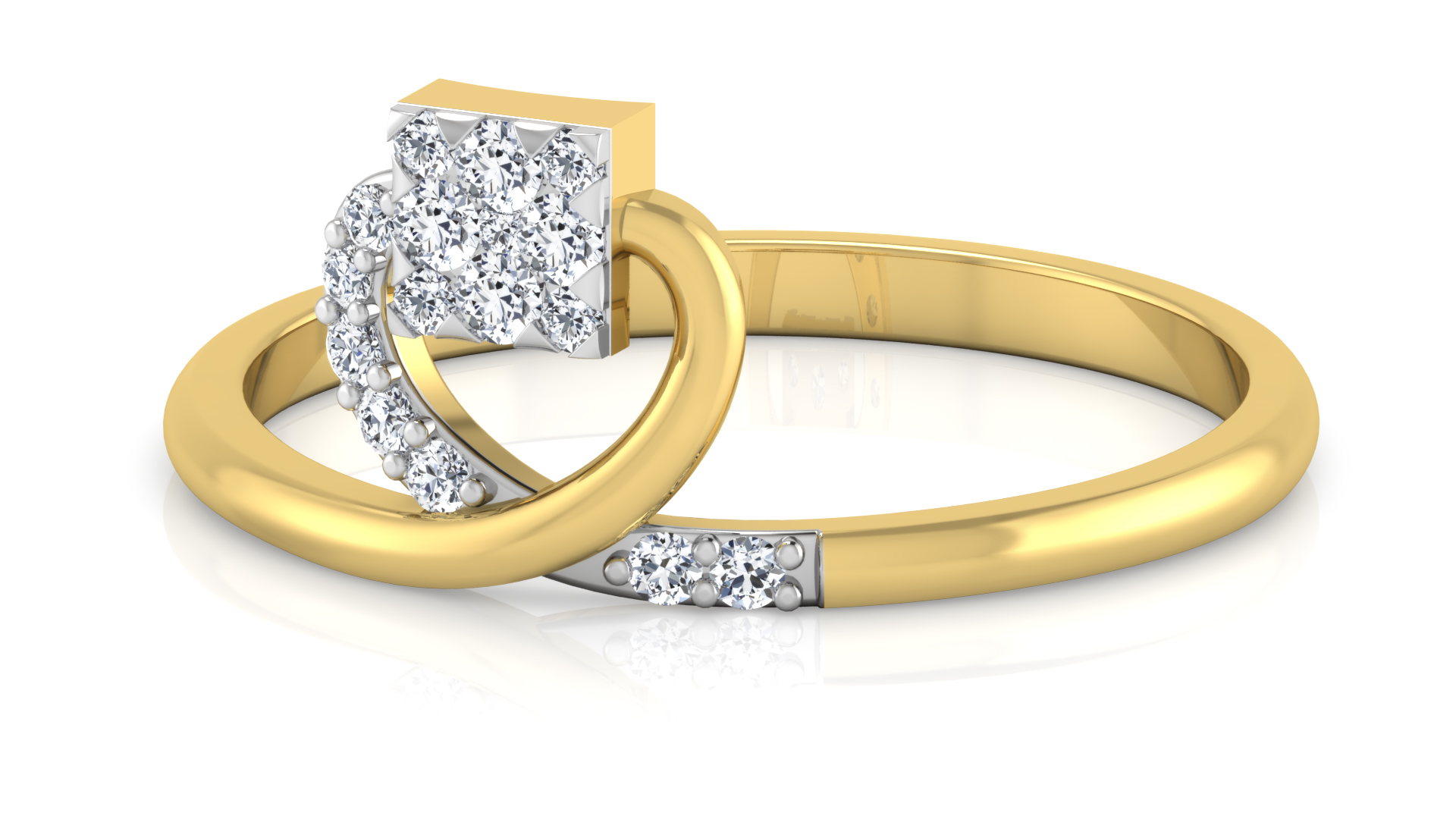 Designer Stylish 18 K Gold Diamond Ring for Women and Girls