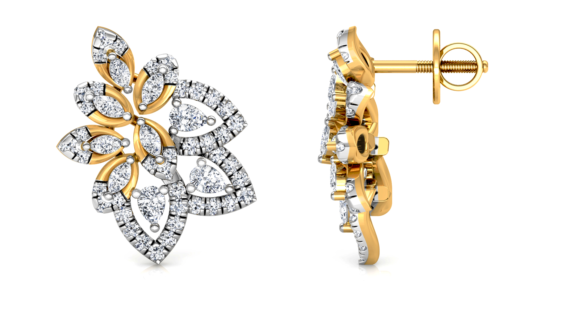 Designer Trendy Gold Diamond Earring