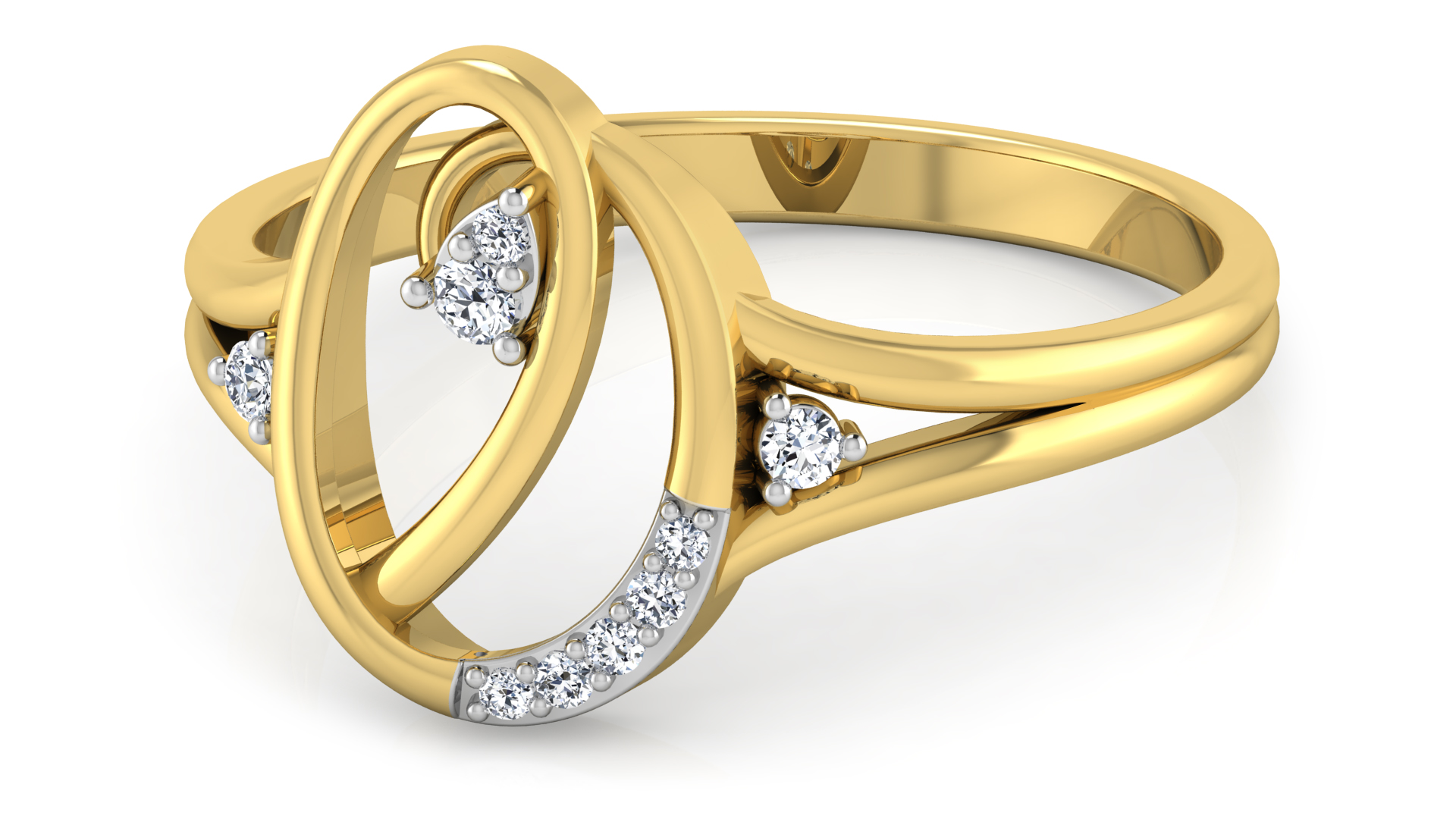 Designer Stylish 18 K Gold Diamond Ring for Women and Girls