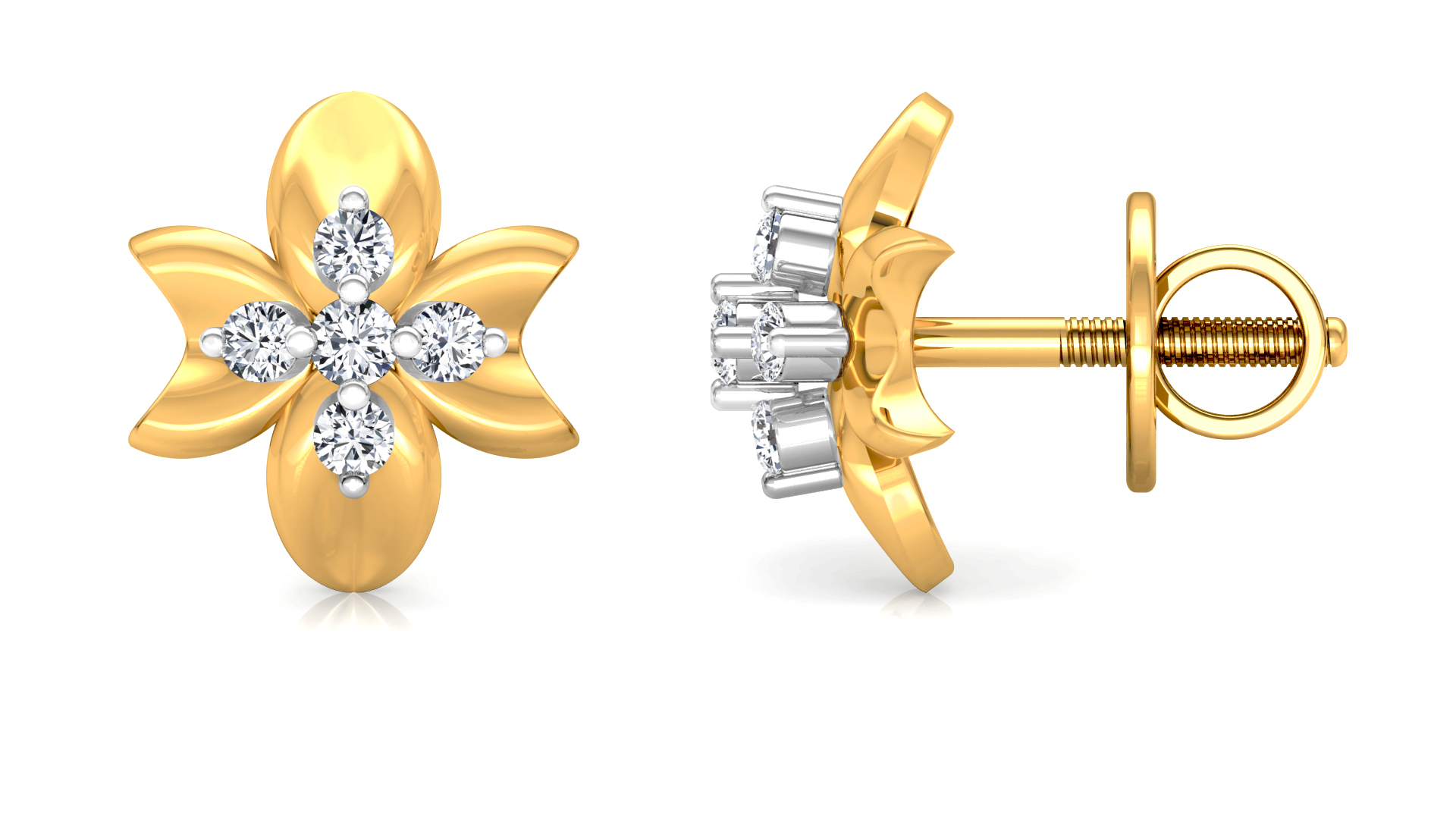 Designer Gold Trendy Diamond Earring
