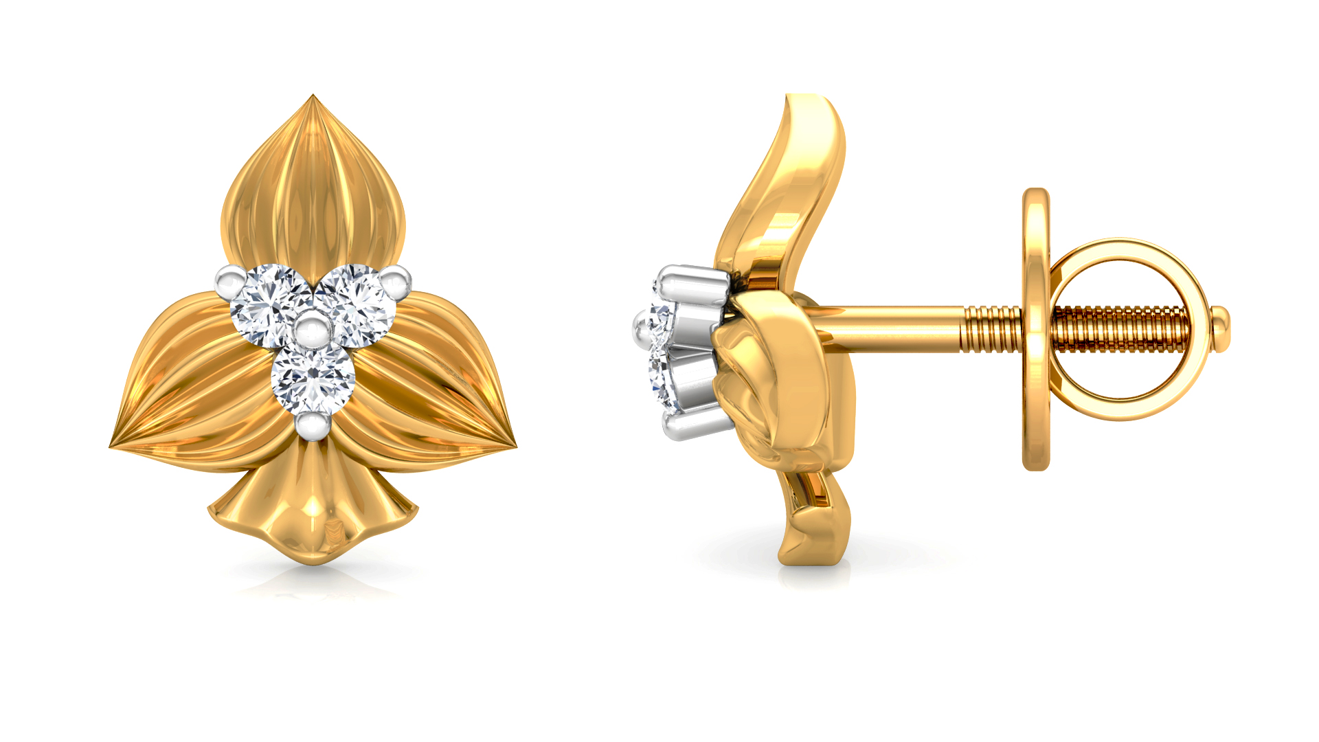 Designer Gold Trendy Diamond Earring
