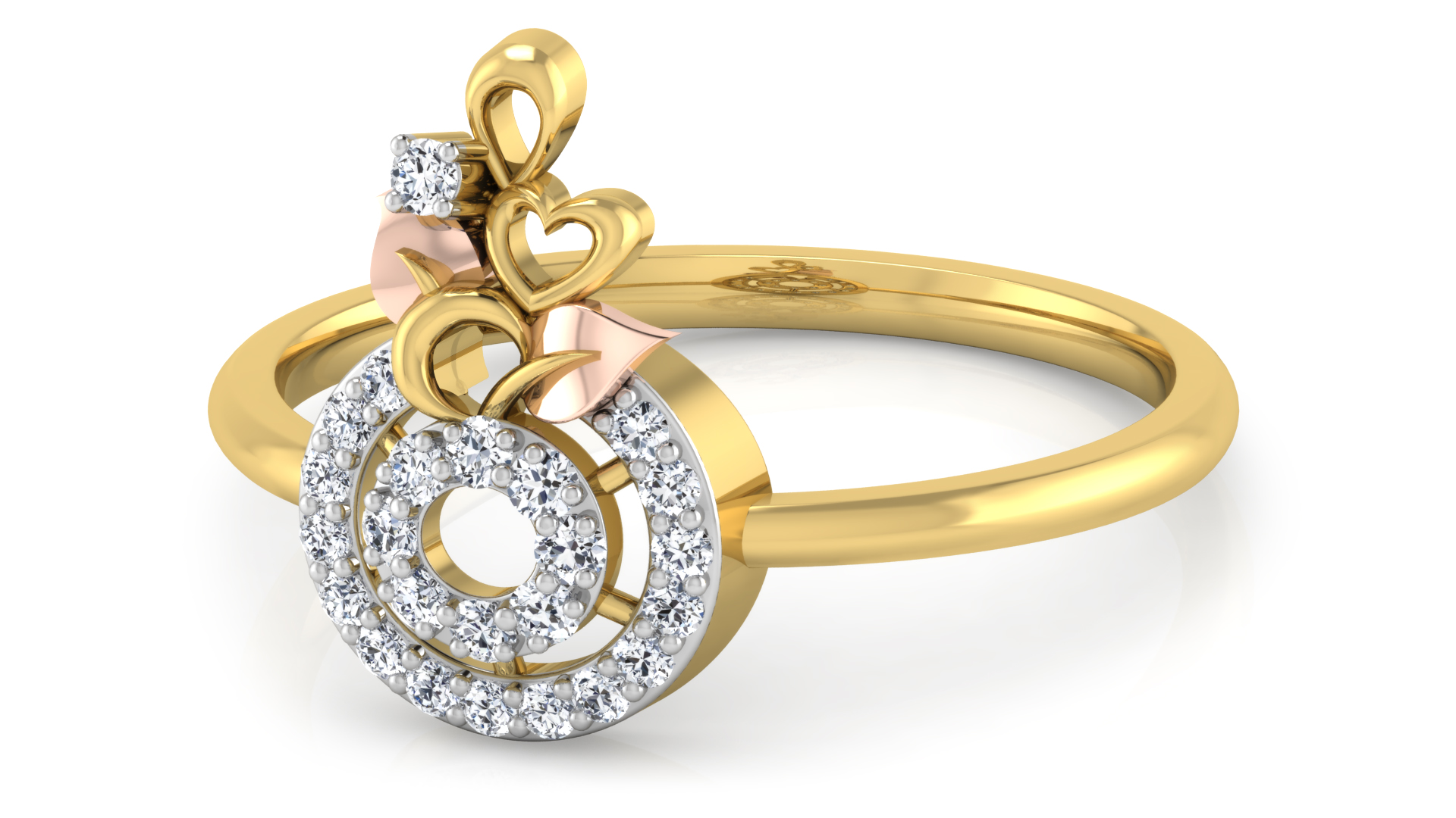 Designer Stylish 18 K Gold Diamond Ring for Women and Girls