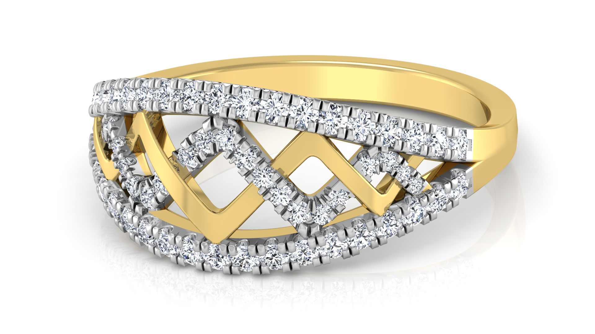 Designer Stylish 18 K Gold Diamond Ring for Women and Girls