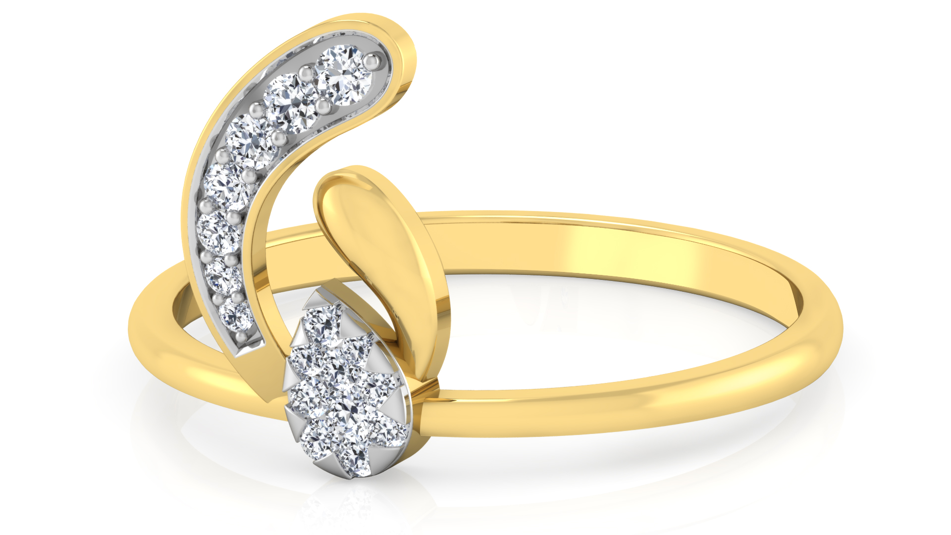 Designer Stylish 18 K Gold Diamond Ring for Women and Girls