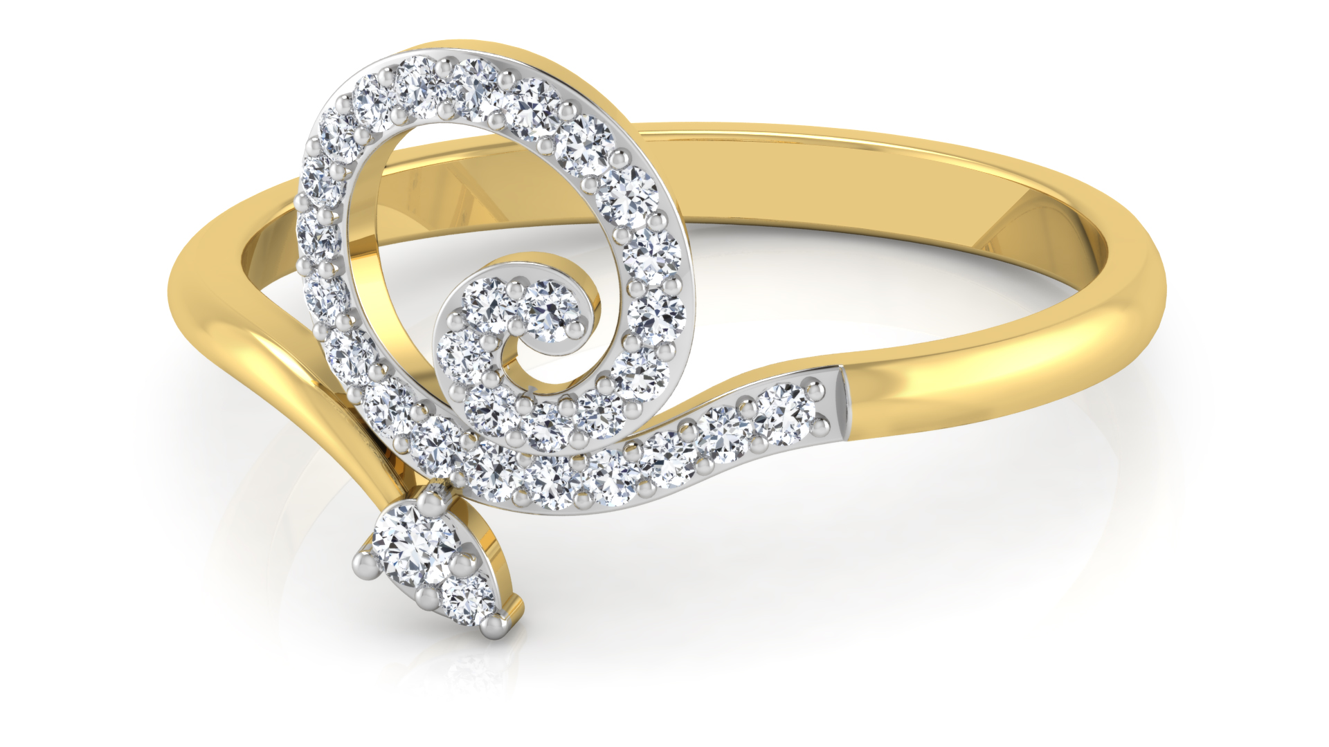 Designer Stylish 18 K Gold Diamond Ring for Women and Girls