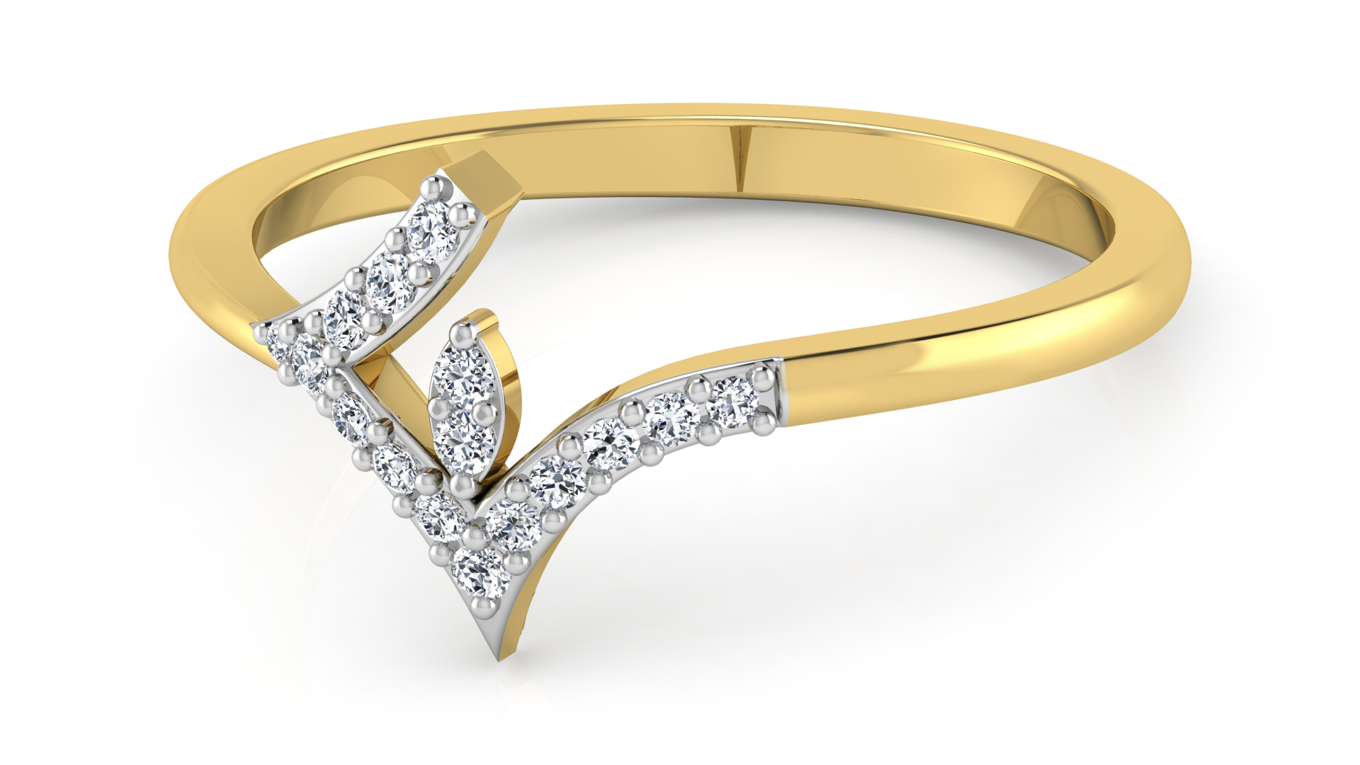 Designer Stylish 18 K Gold Diamond Ring for Women and Girls