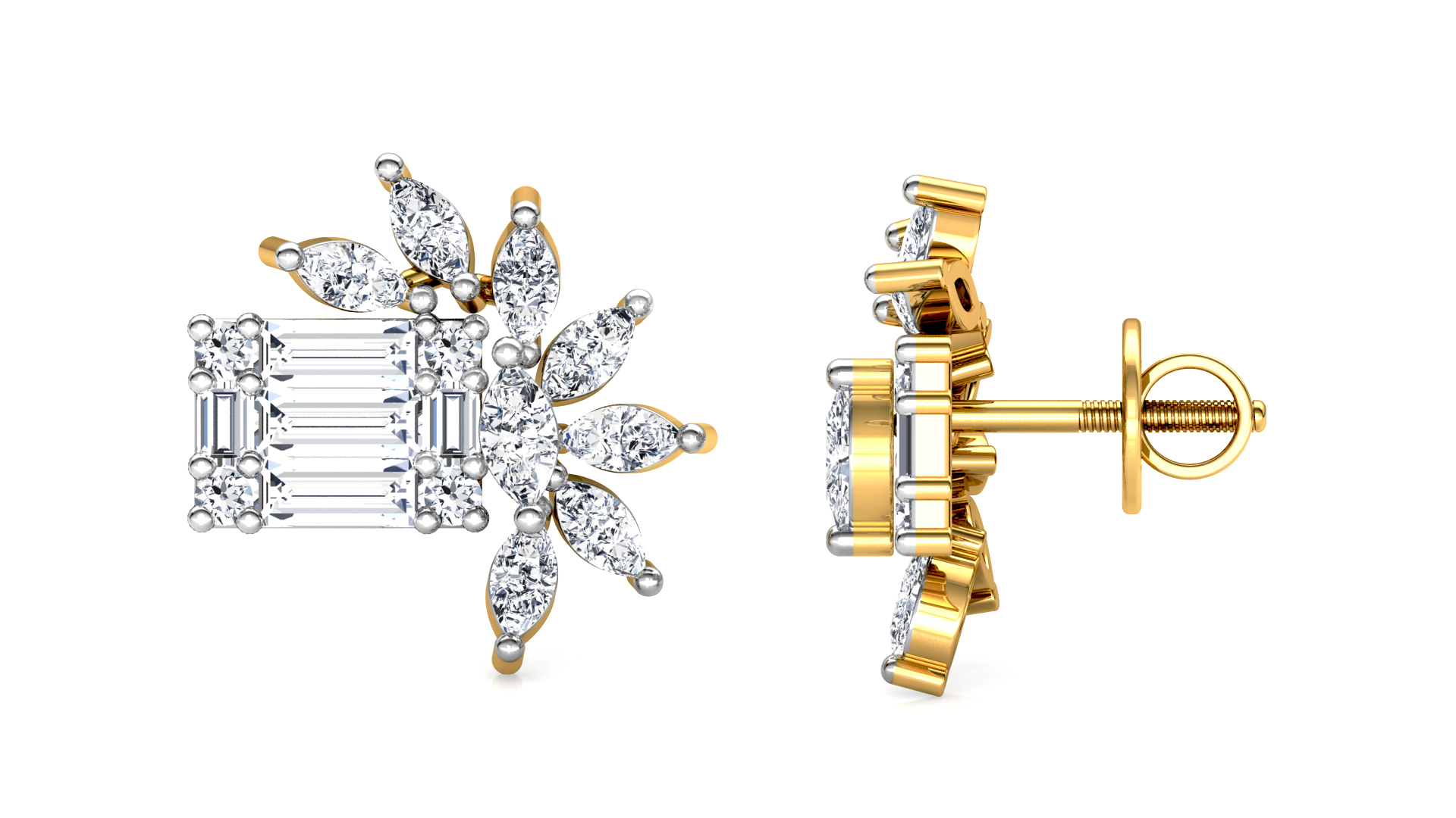 Designer Trendy Gold Diamond Earring