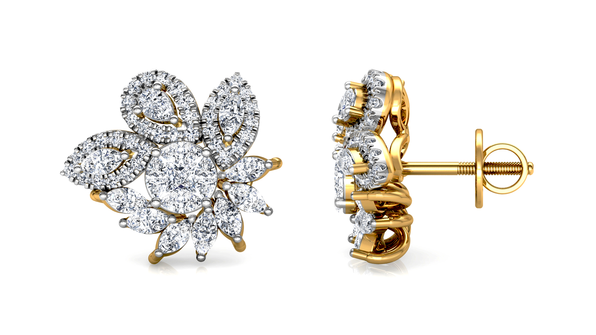 Designer Gold Trendy Diamond Earring