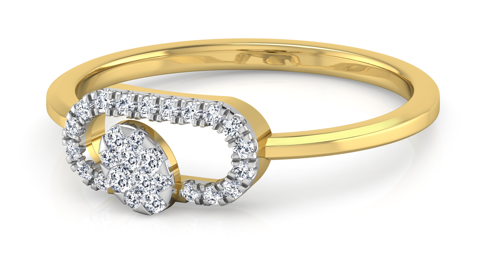 Designer Stylish 18 K Gold Diamond Ring for Women and Girls